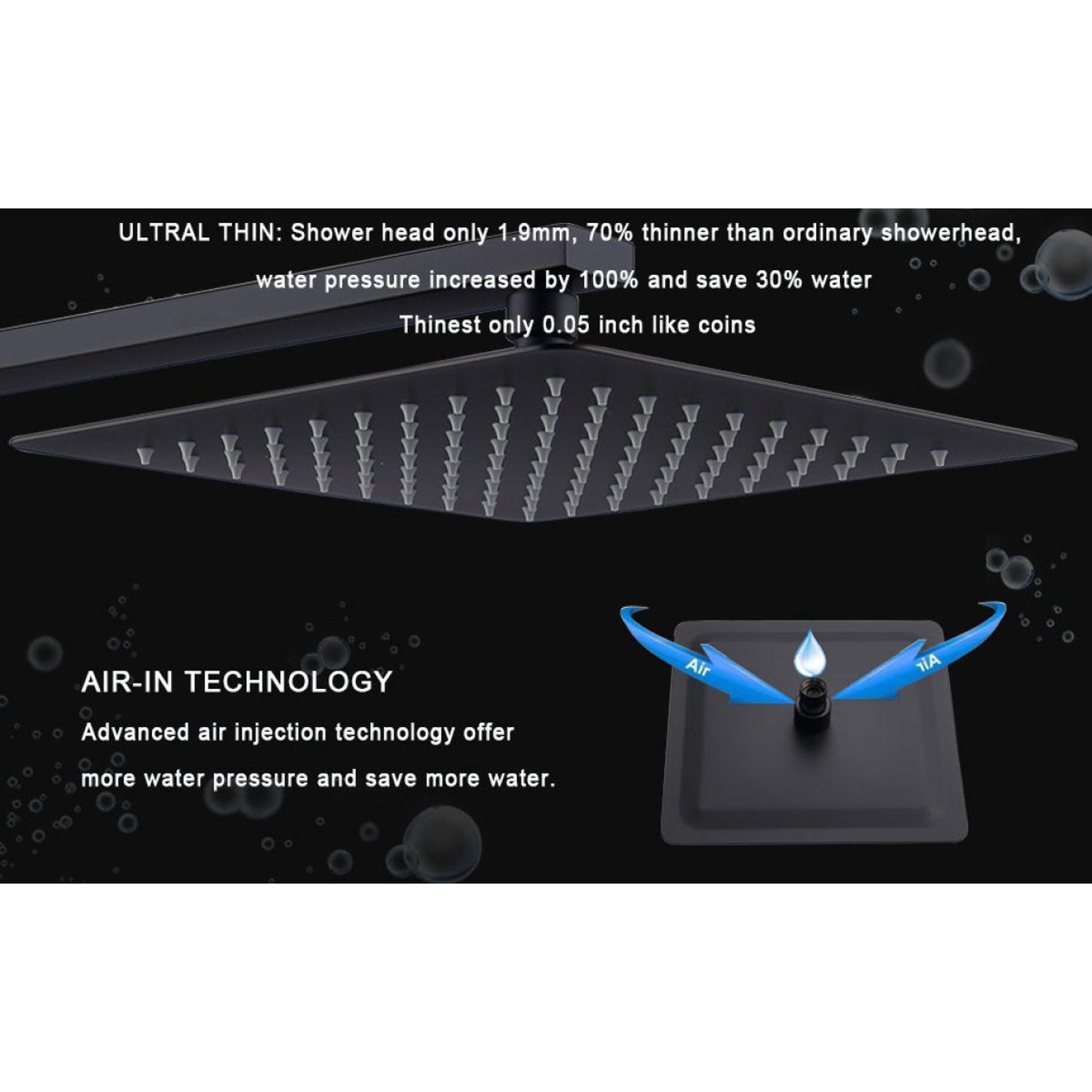 Wall Mounted Shower System With 10Inch Rainfall Shower Head And Handheld Sprayer  Matte Black 4