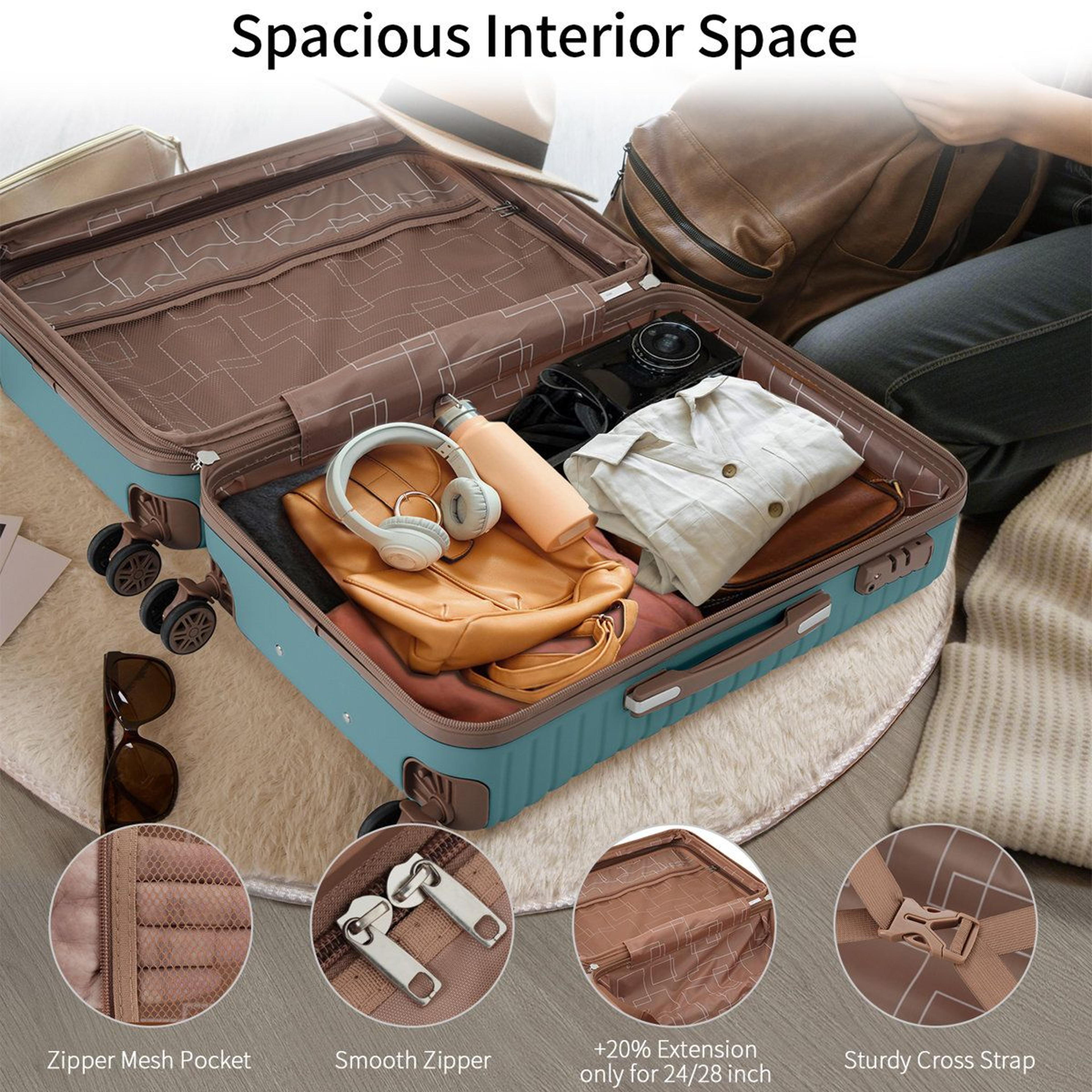 4Piece Hardshell Luggage Set With Spinner Wheels TSA Lock And Packing Cubes 5
