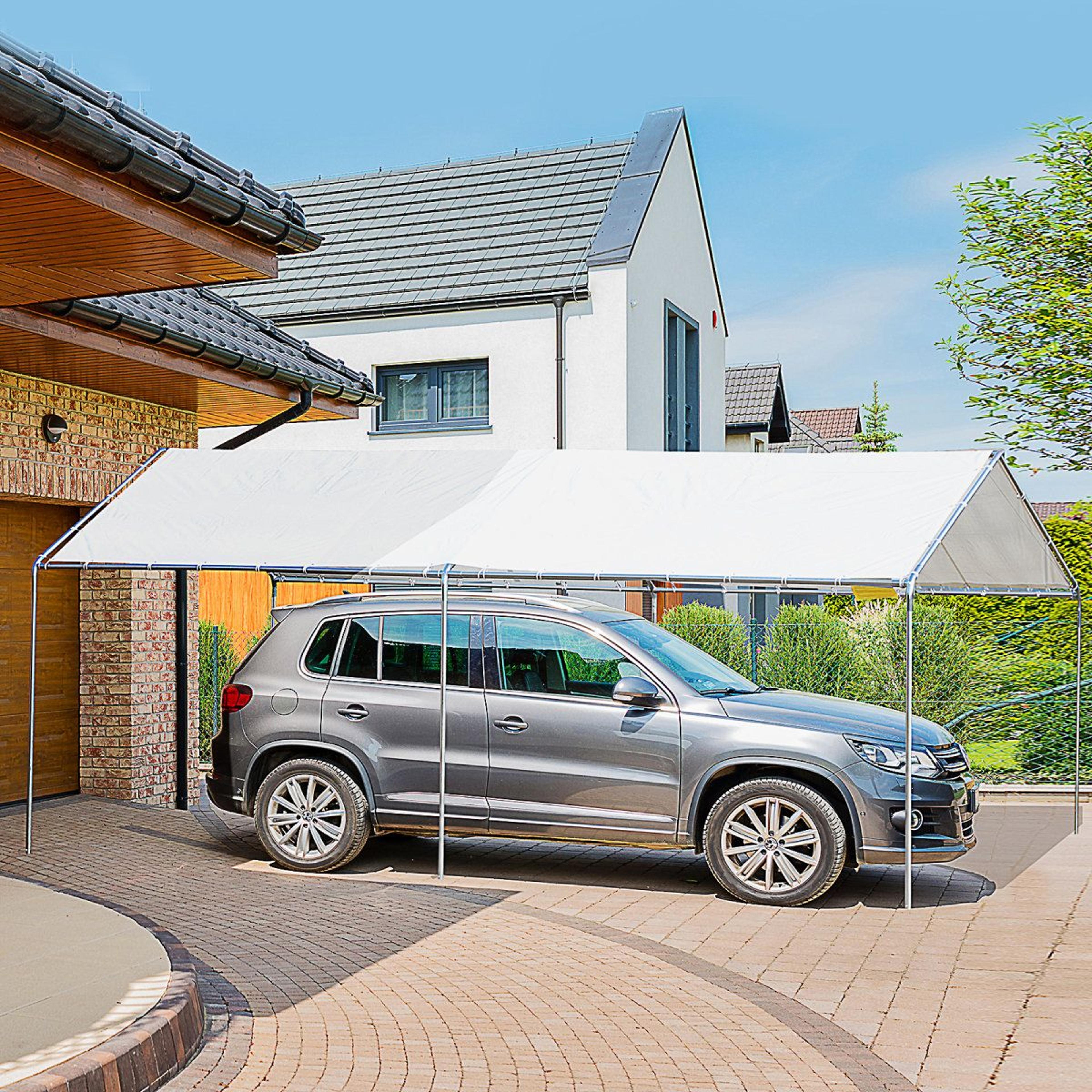 10 X 20 Heavy Duty Steel Carport Canopy With Galvanized Frame And Anchor Kit 8