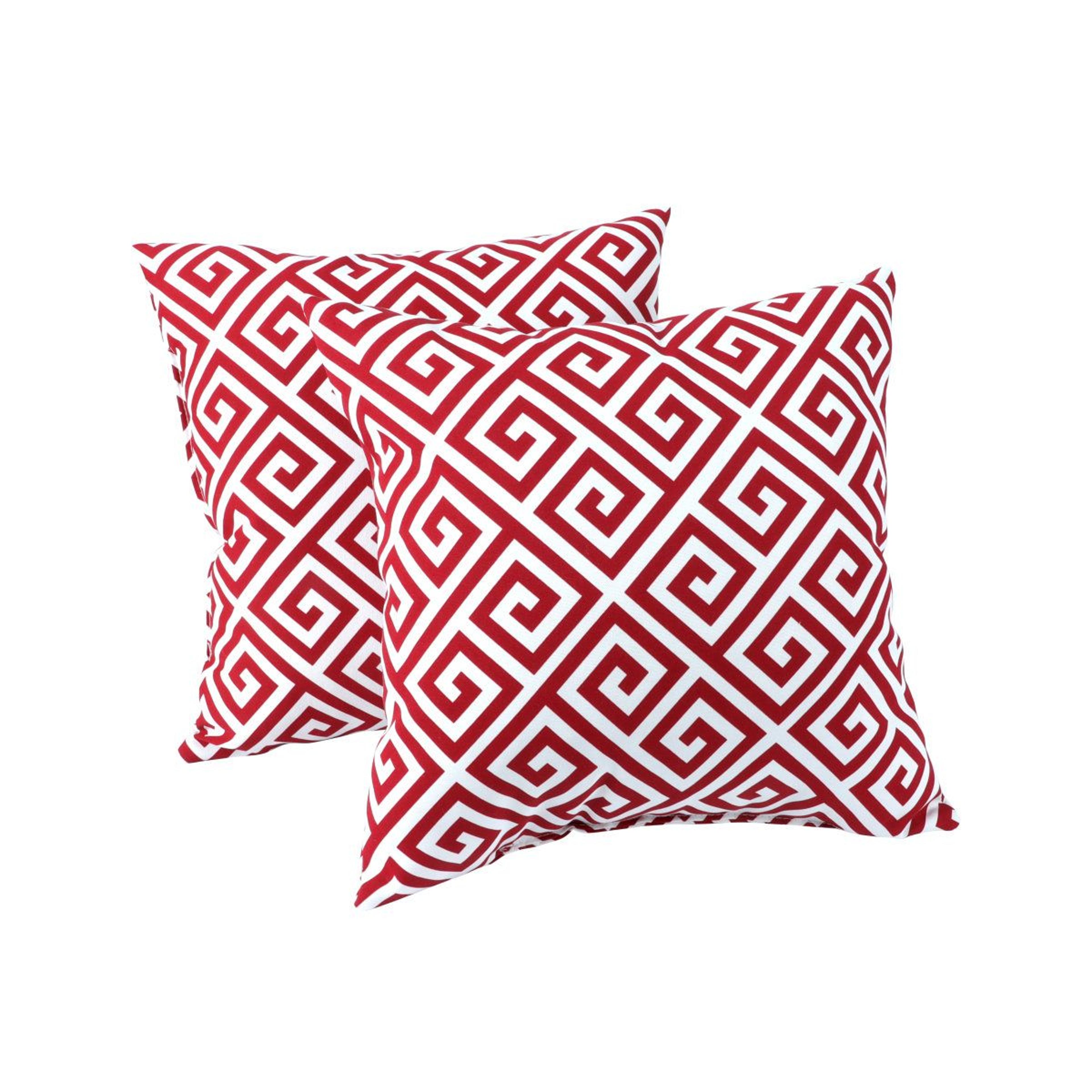 2 pack outdoor throw pillows 18 x 18 inch water-resistant red patio cushions