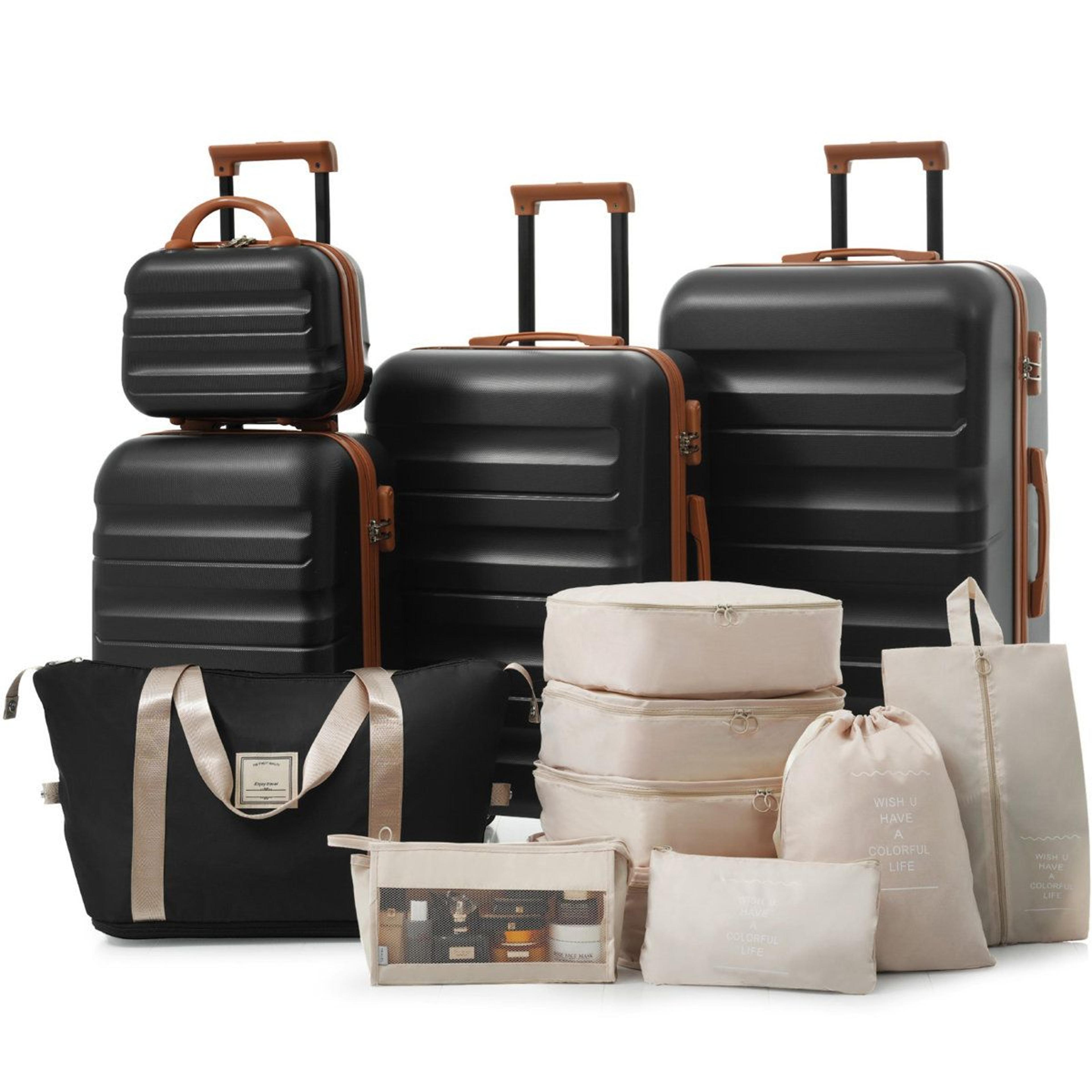 Hardshell ABS Luggage Set With 360 Dual Spinner Wheels And Multiple Sizes 10