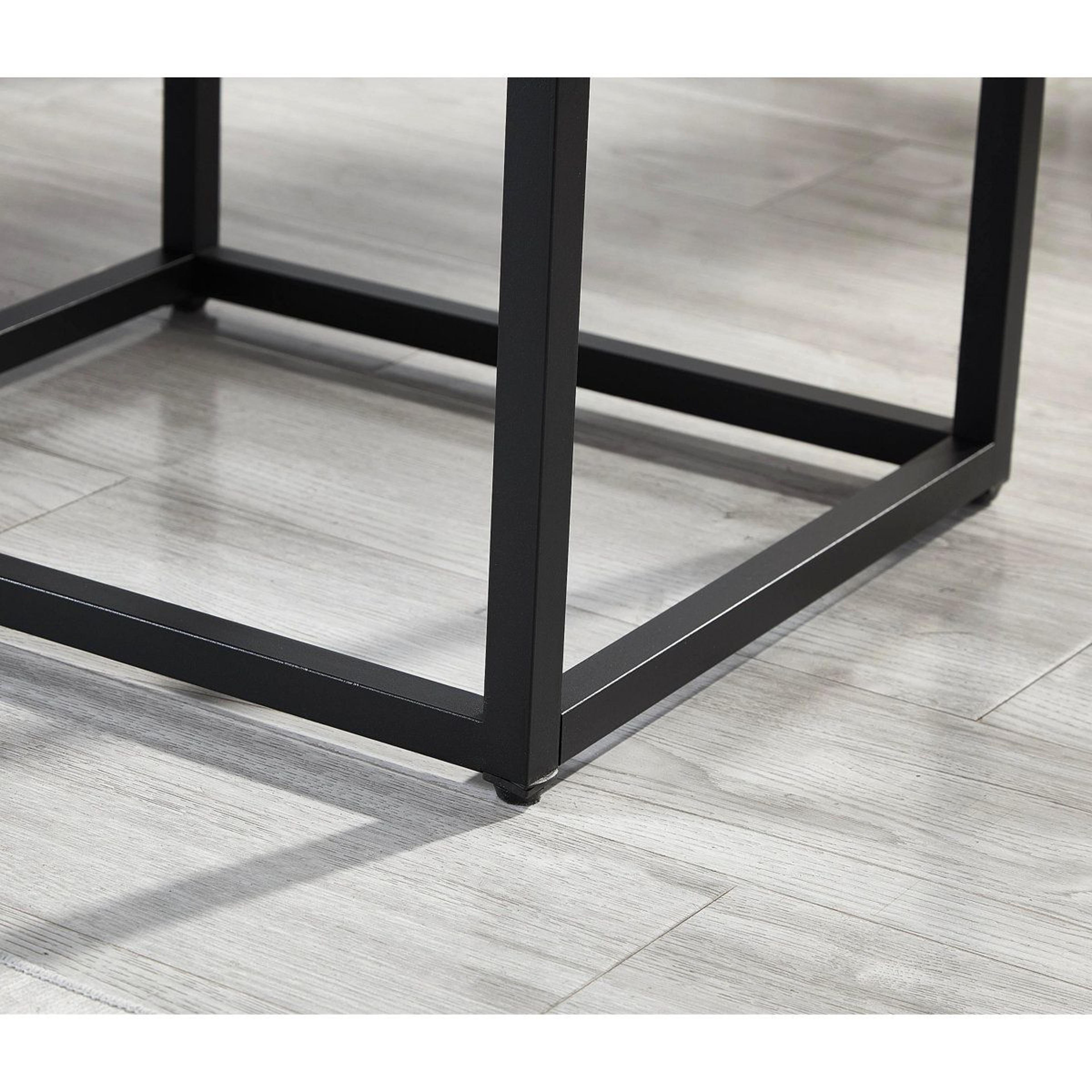 Contemporary Storage End Table With Drawer And Black Metal Base 6
