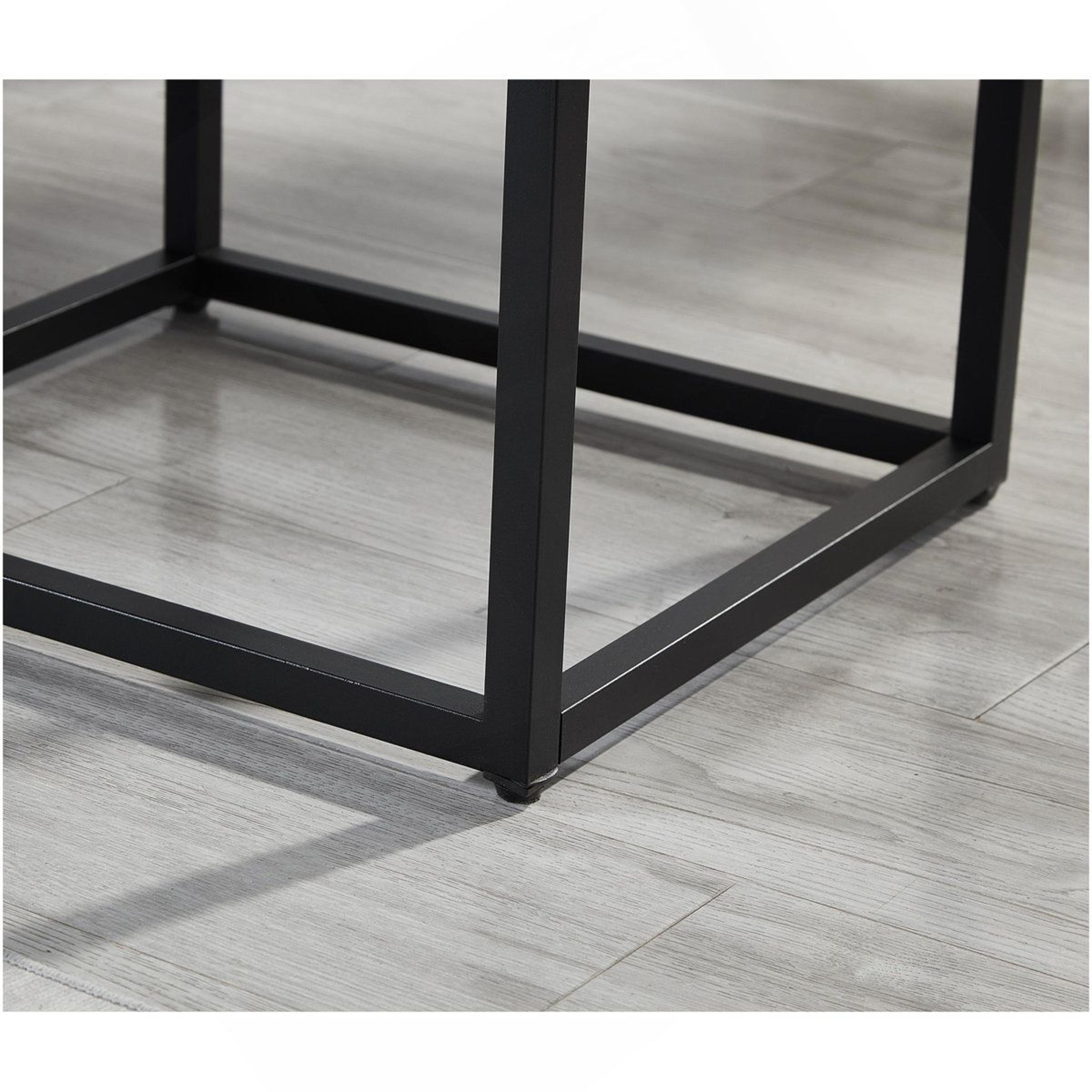 Contemporary Storage End Table With Drawer And Black Metal Base 4