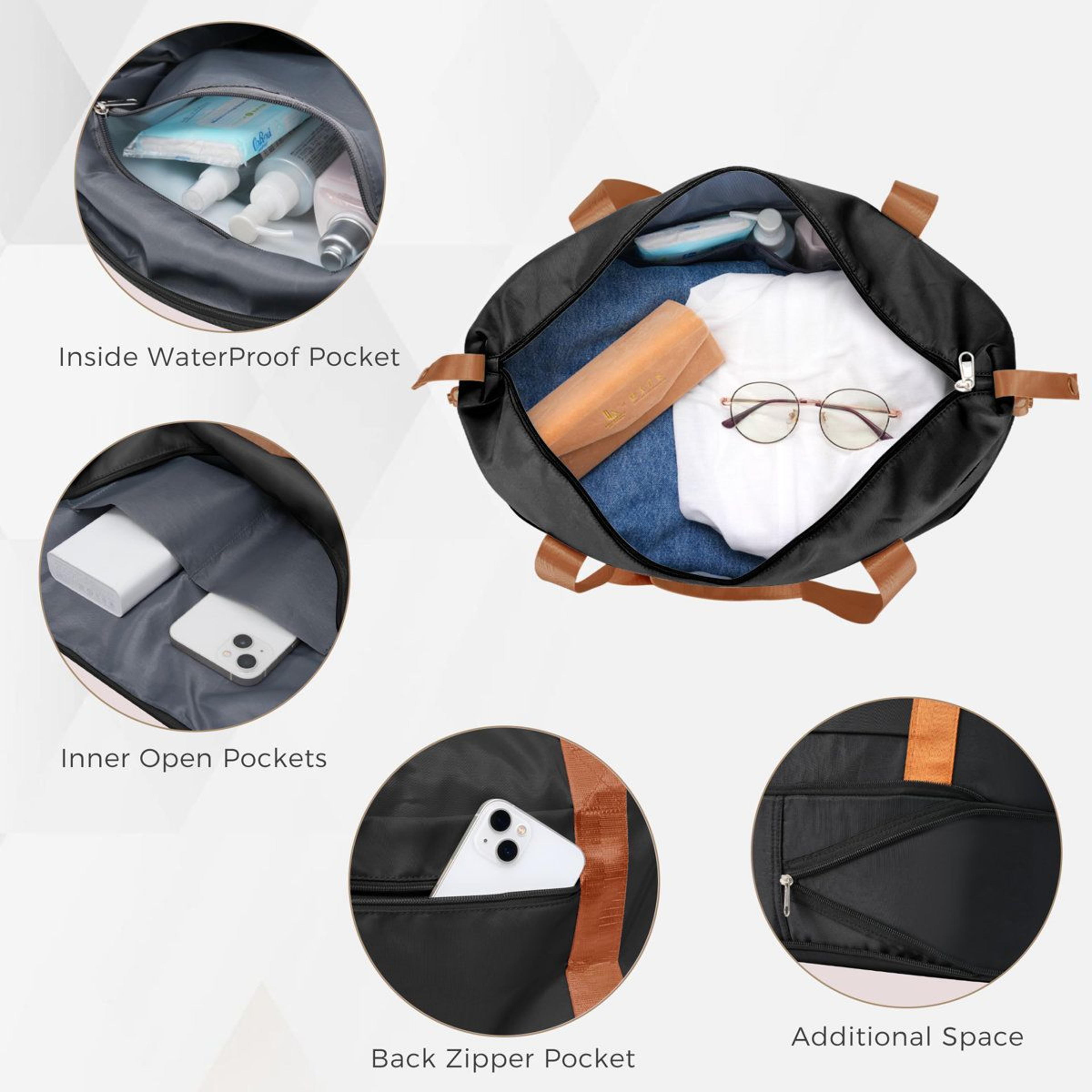 4Piece Hardshell Luggage Set With USB Port And Spinner Wheels  Black And Brown 4