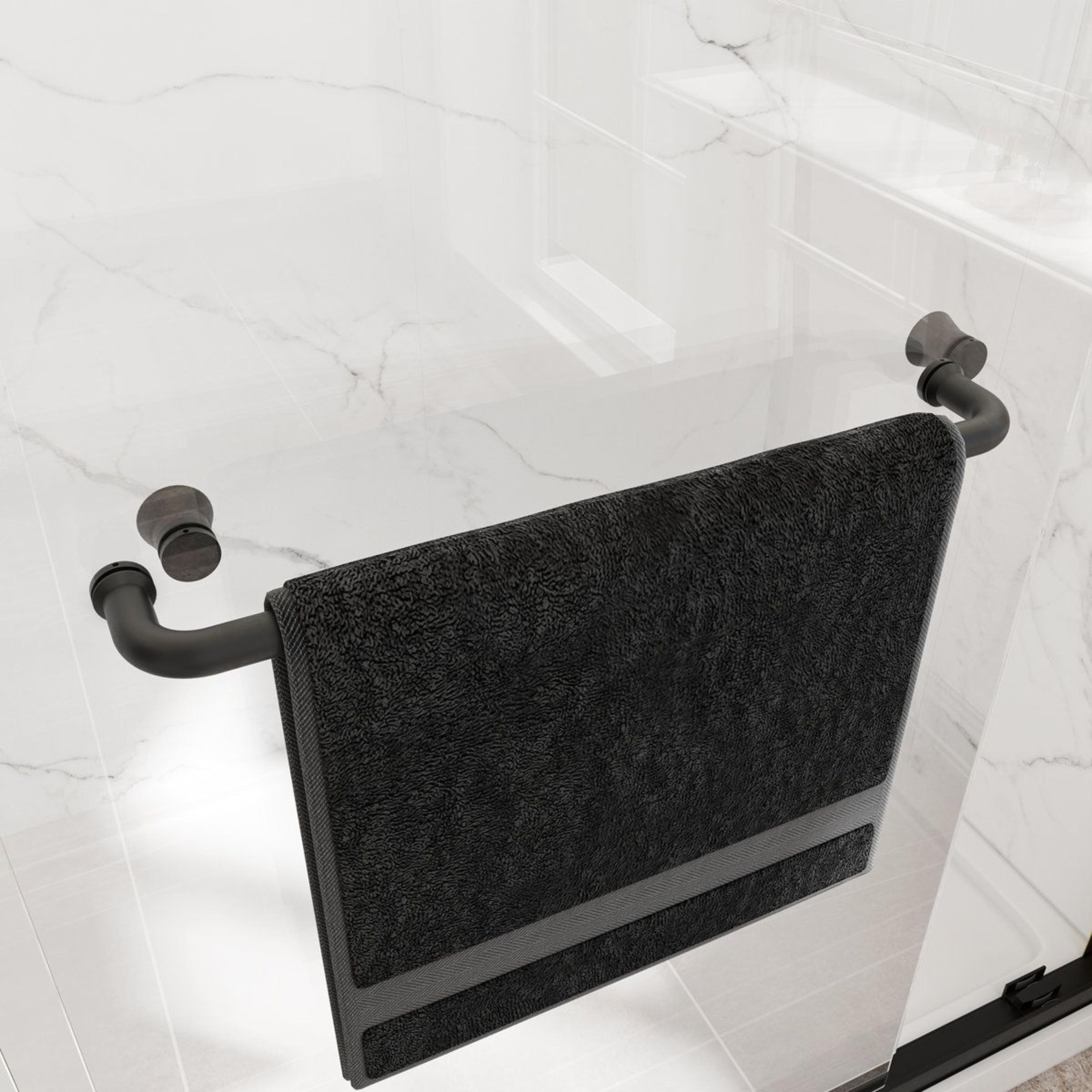 Double Bypass Sliding Shower Door 5560 Inch Width With Matte Black Frame And Tempered Glass 2