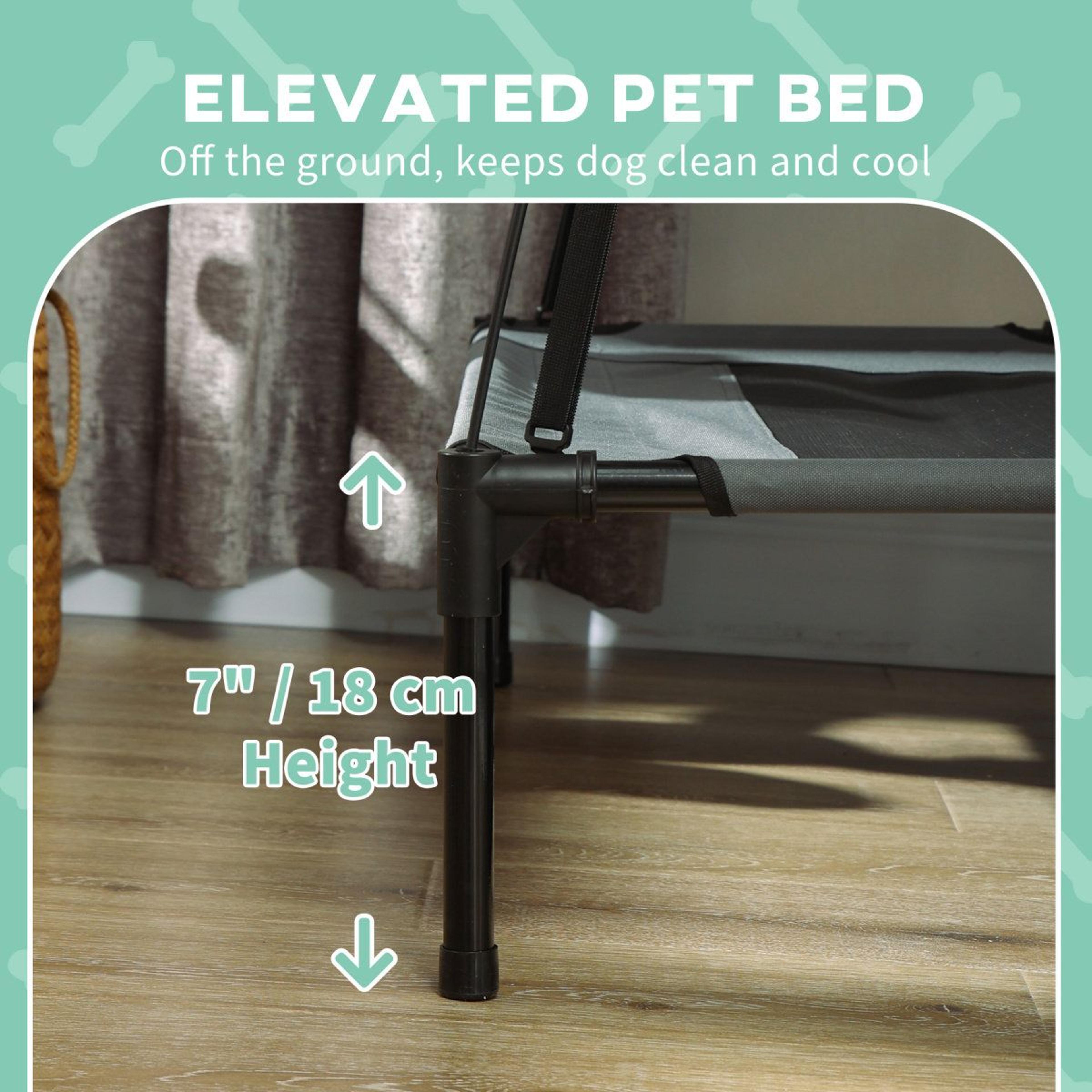 Elevated Dog Cot Bed With UV Protection Canopy And Portable Foldable Frame 3