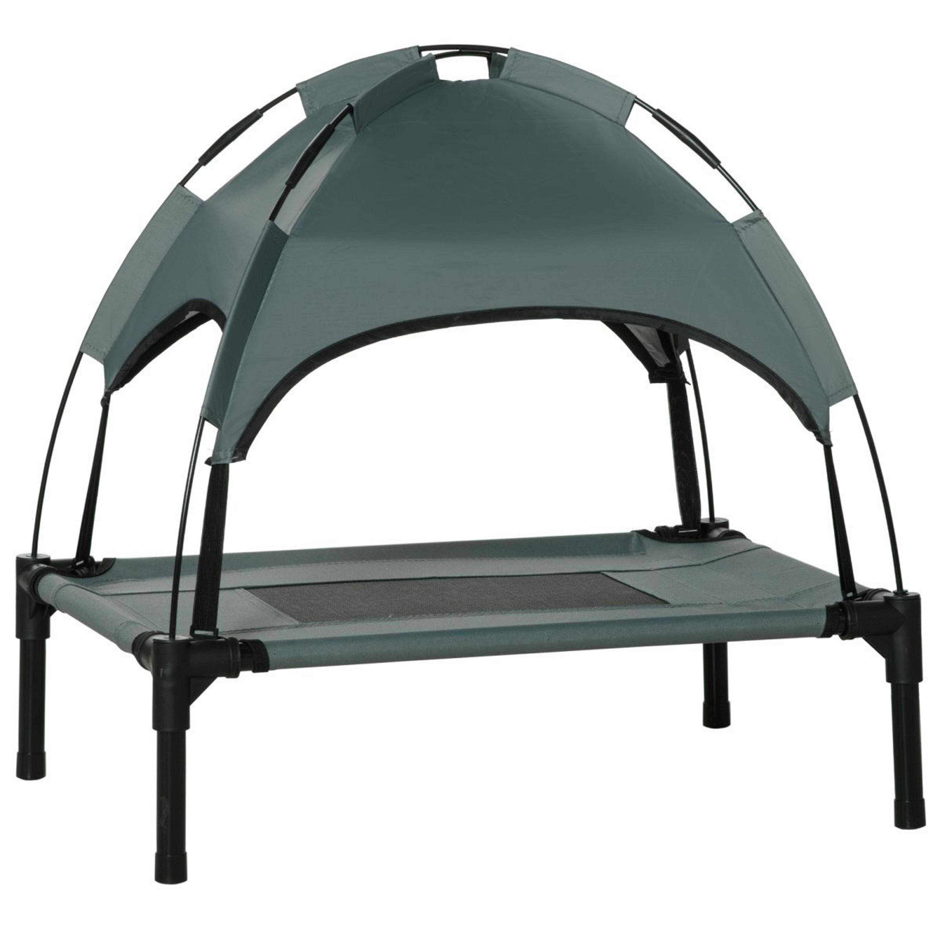 elevated dog cot bed with uv protection canopy and portable foldable frame