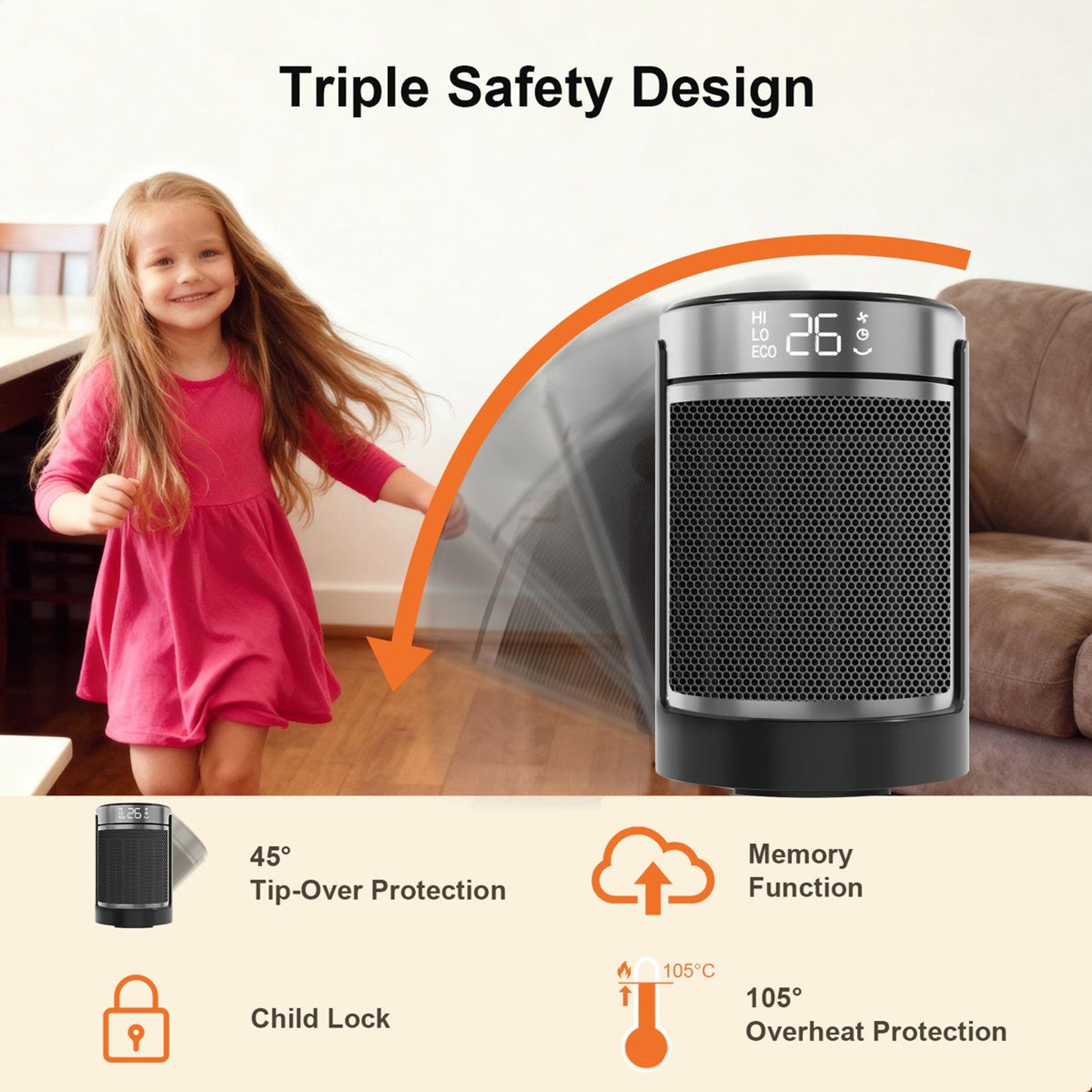 1500W Ceramic Space Heater With Remote Control 70 Oscillation And ECO Thermostat 2