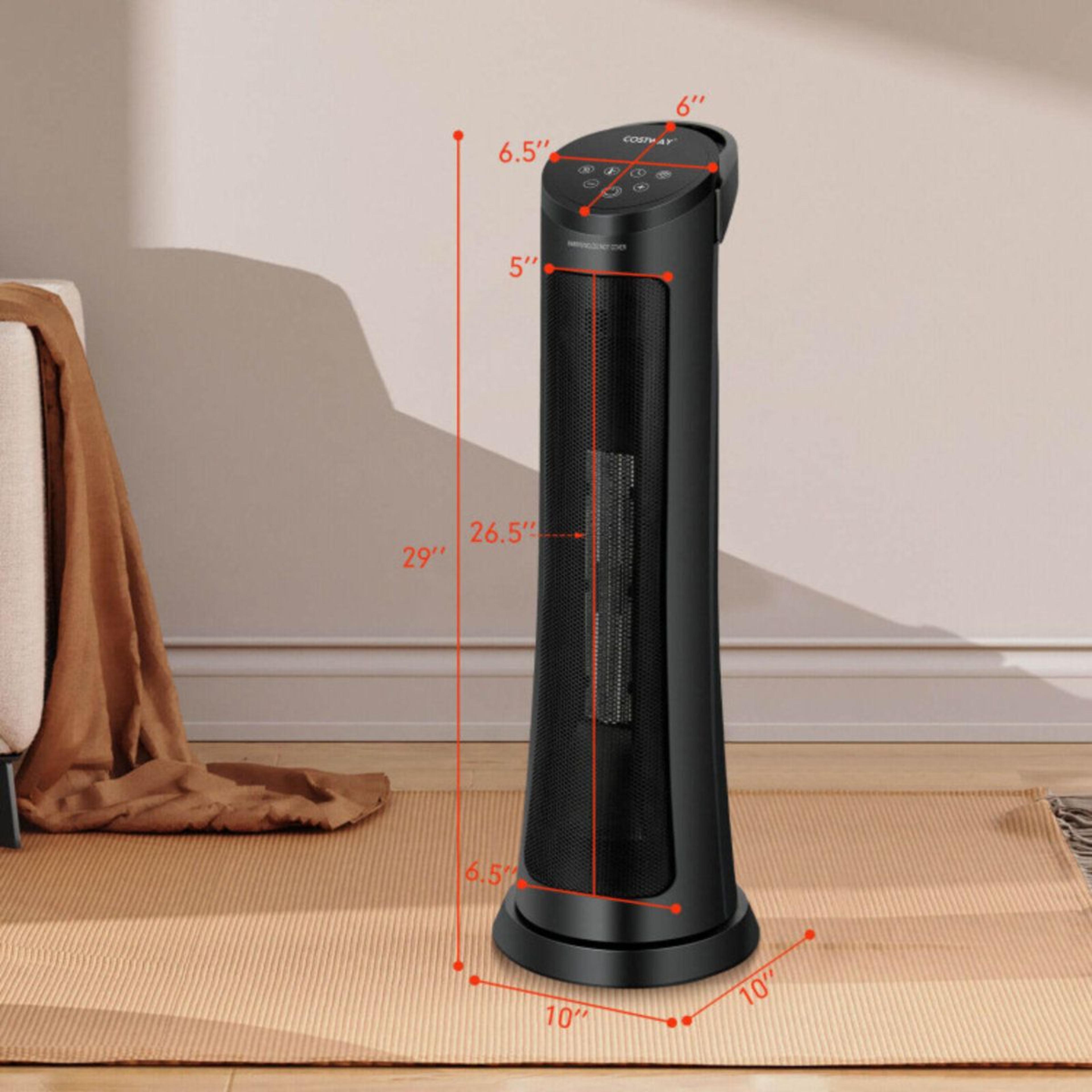 1500W PTC Ceramic Tower Space Heater With Remote Control And 24Hour Timer 1