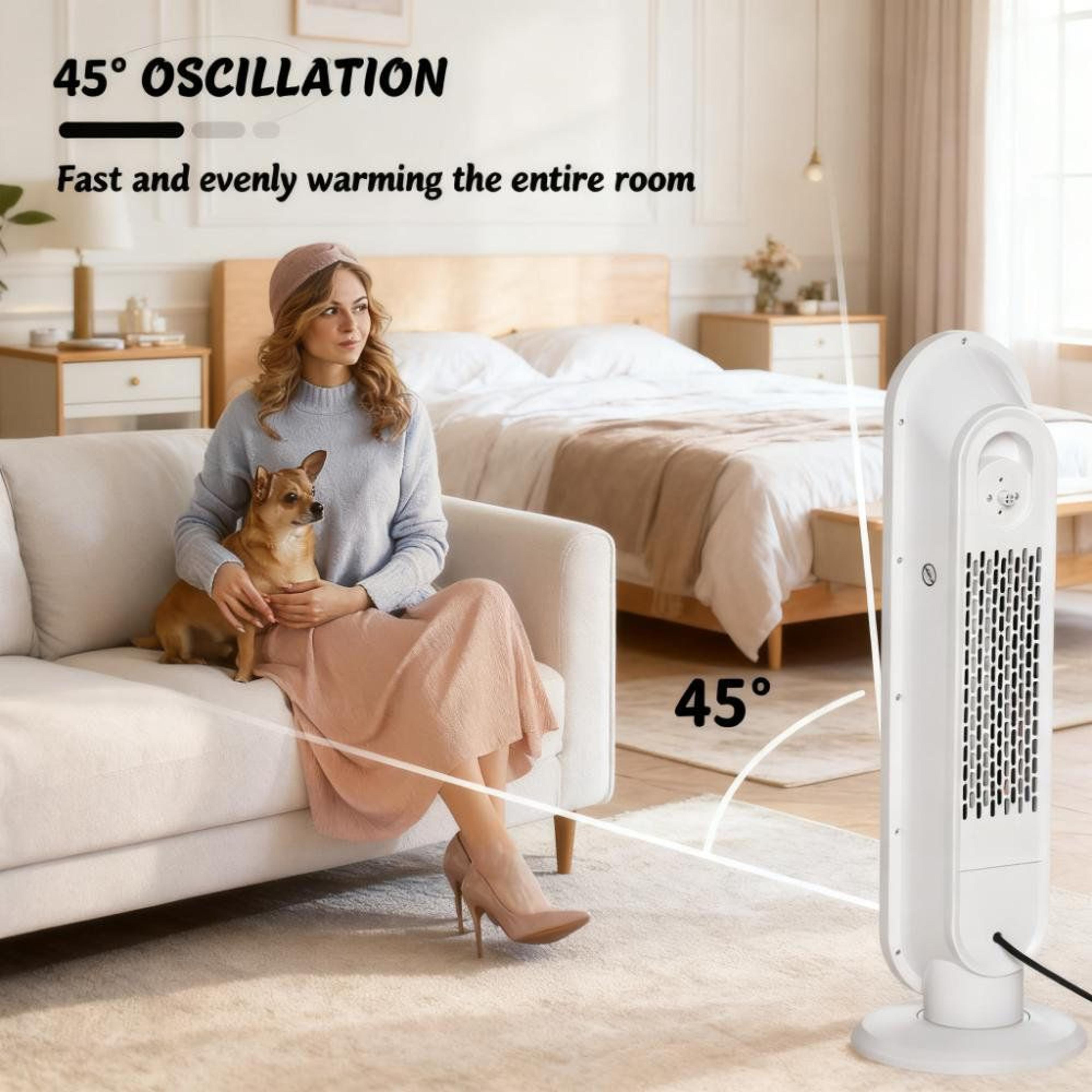 25Inch Ceramic Tower Space Heater With Remote Control And Adjustable Thermostat 4