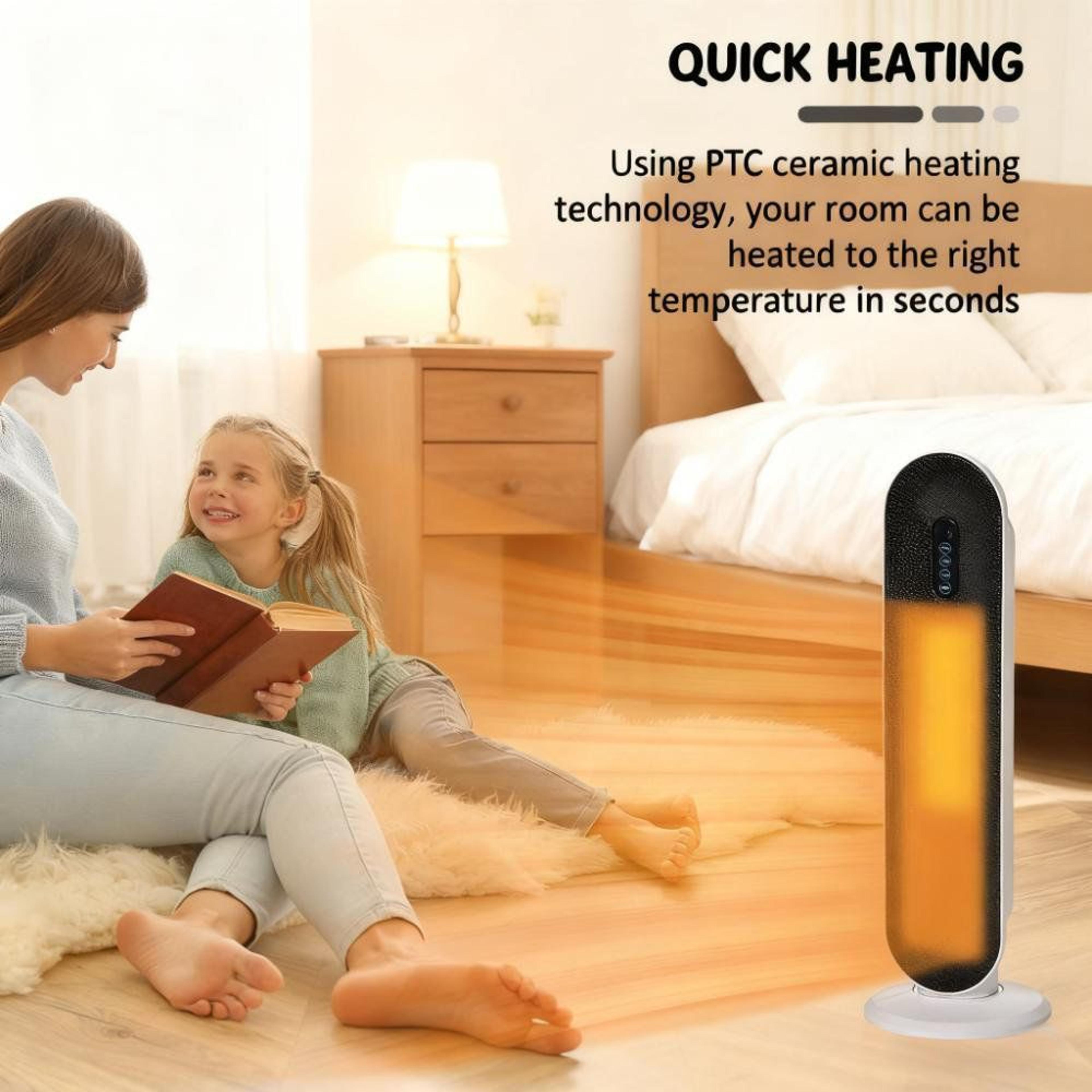 25Inch Ceramic Tower Space Heater With Remote Control And Adjustable Thermostat 5