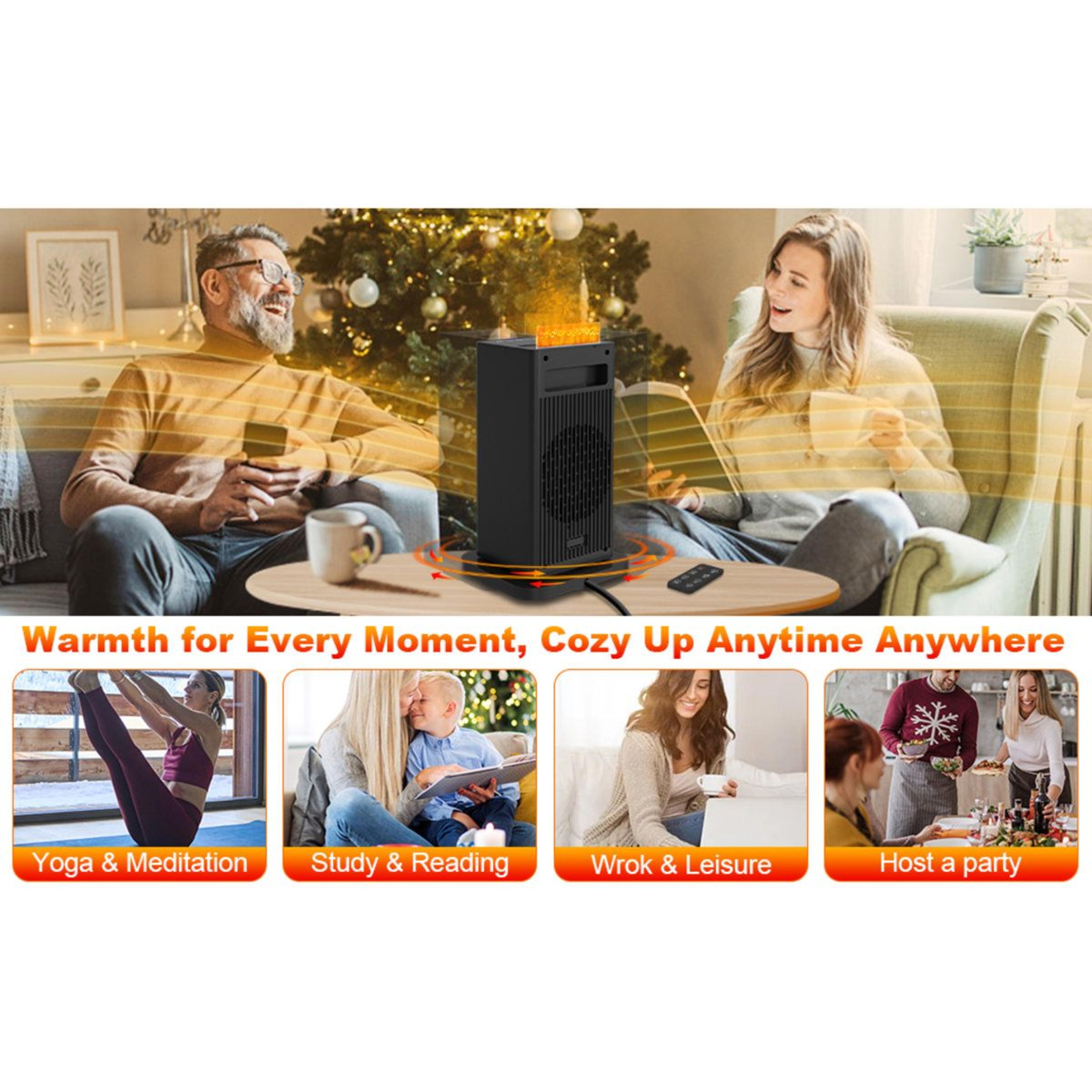 1500W 3in1 Electric Space Heater With Humidifier Motion Sensor And 3D Flame Effect 1