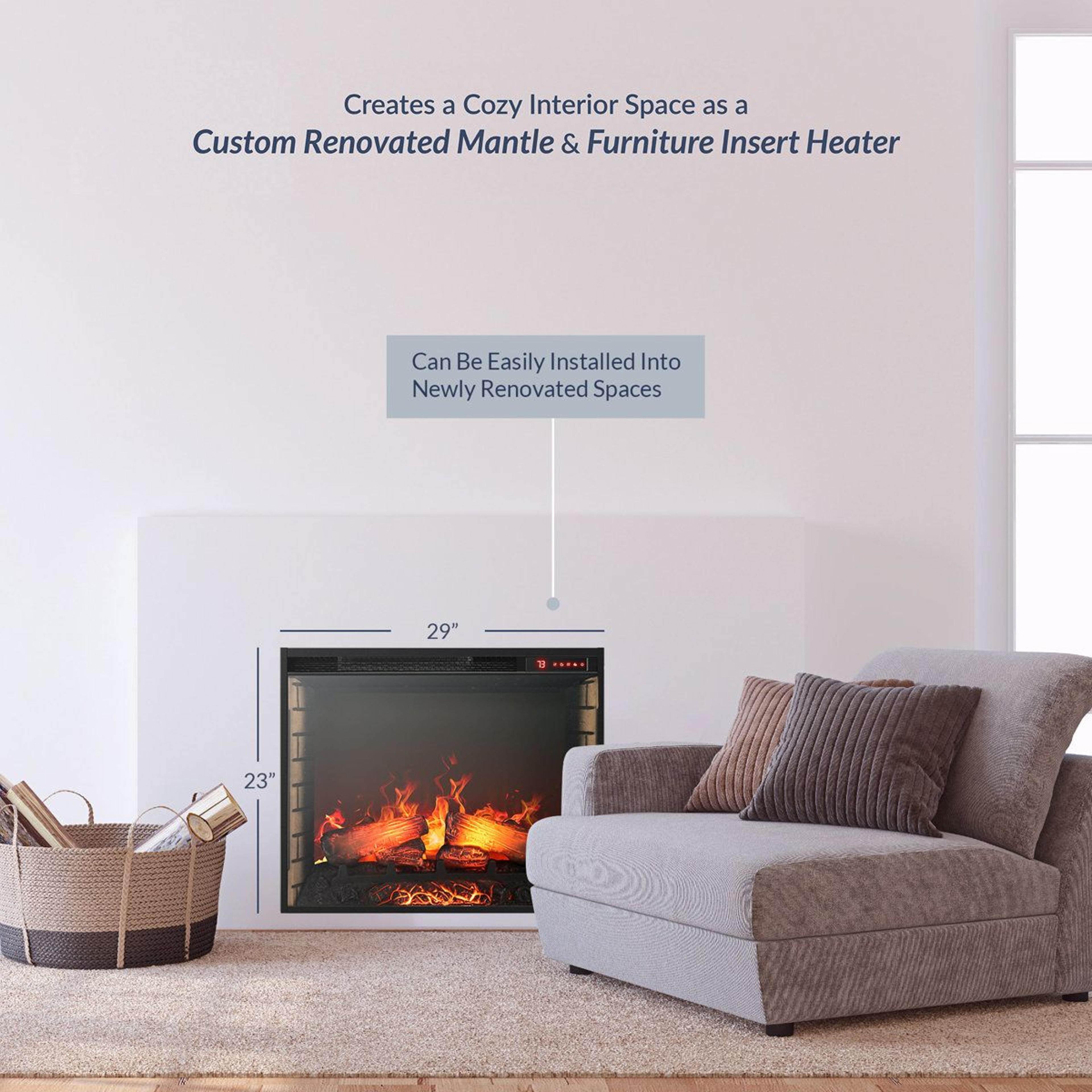 Electric Fireplace Heater With 1500W Heating And Adjustable Timer 4