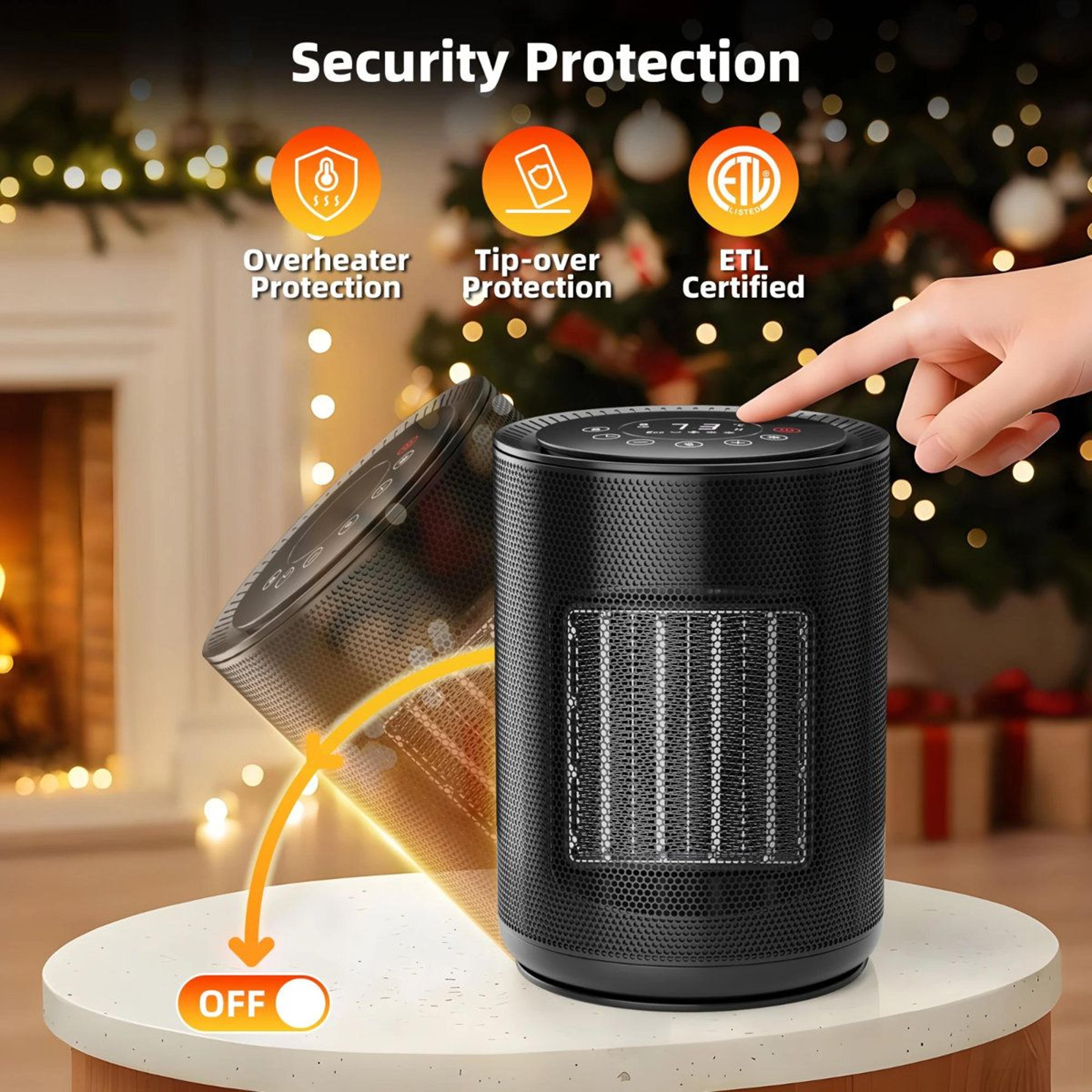 Portable Electric Space Heater With Remote Control Thermostat And 24Hour Timer 7