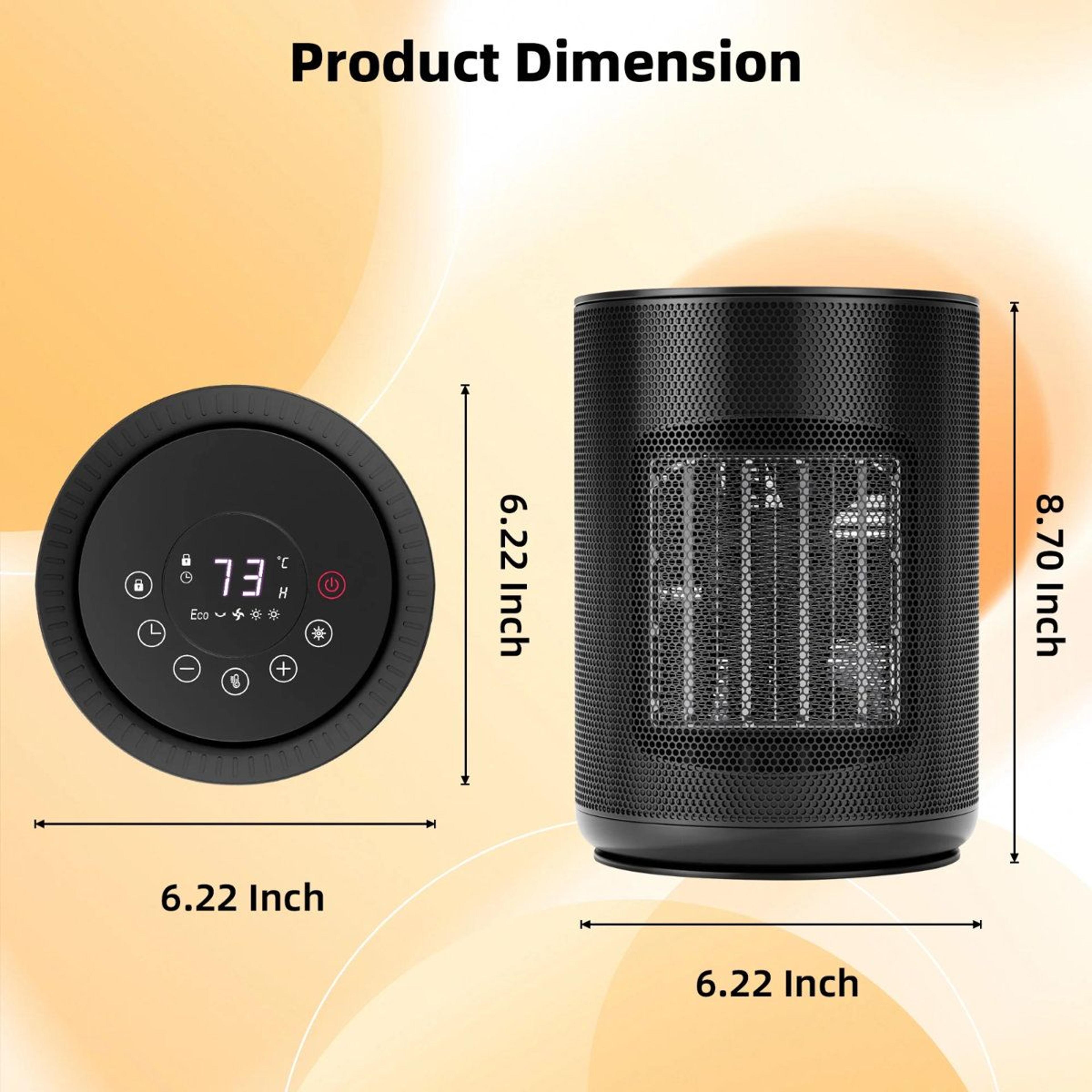 Portable Electric Space Heater With Remote Control Thermostat And 24Hour Timer 2