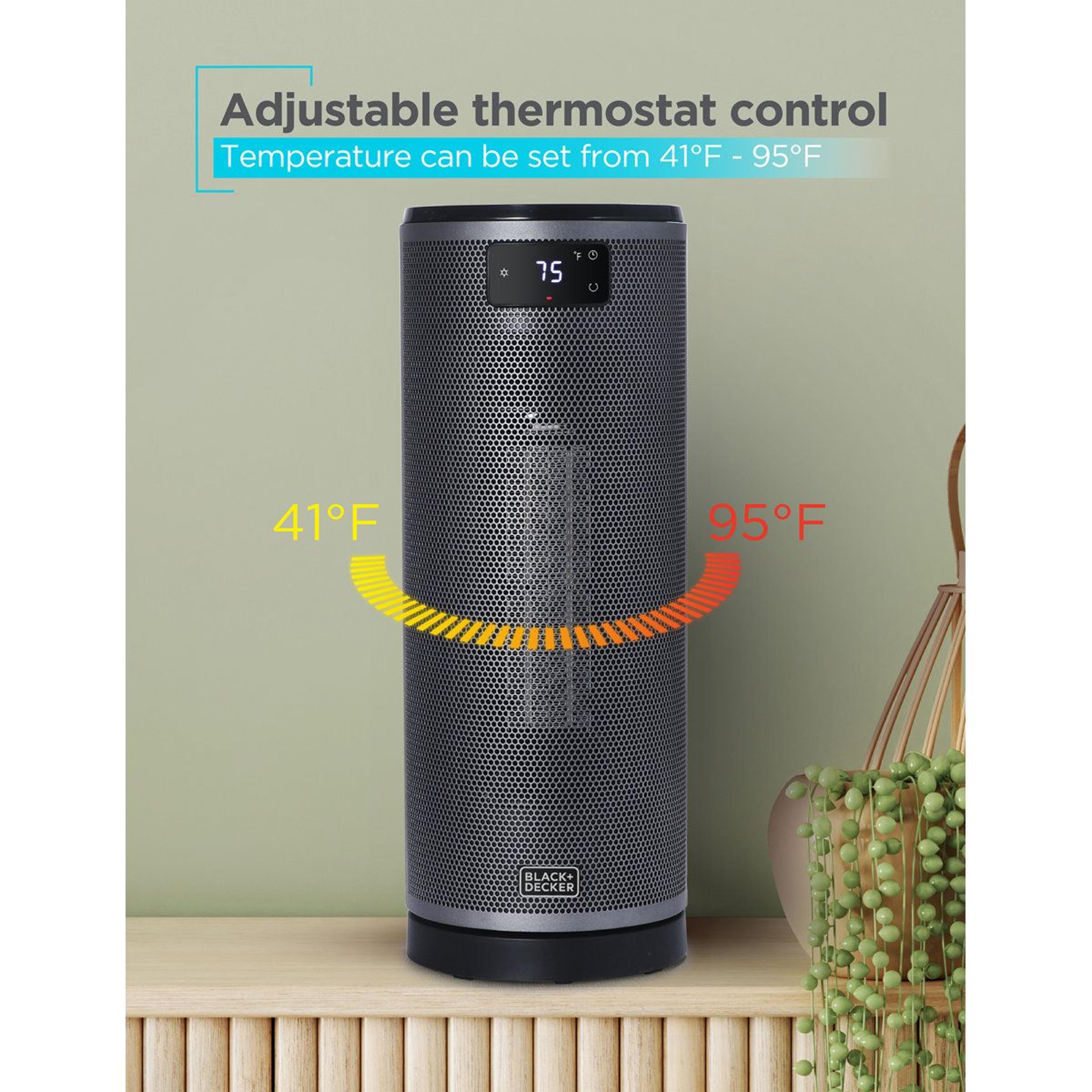 1500W Ceramic Oscillating Tower Space Heater With Remote Control And Digital Display 3