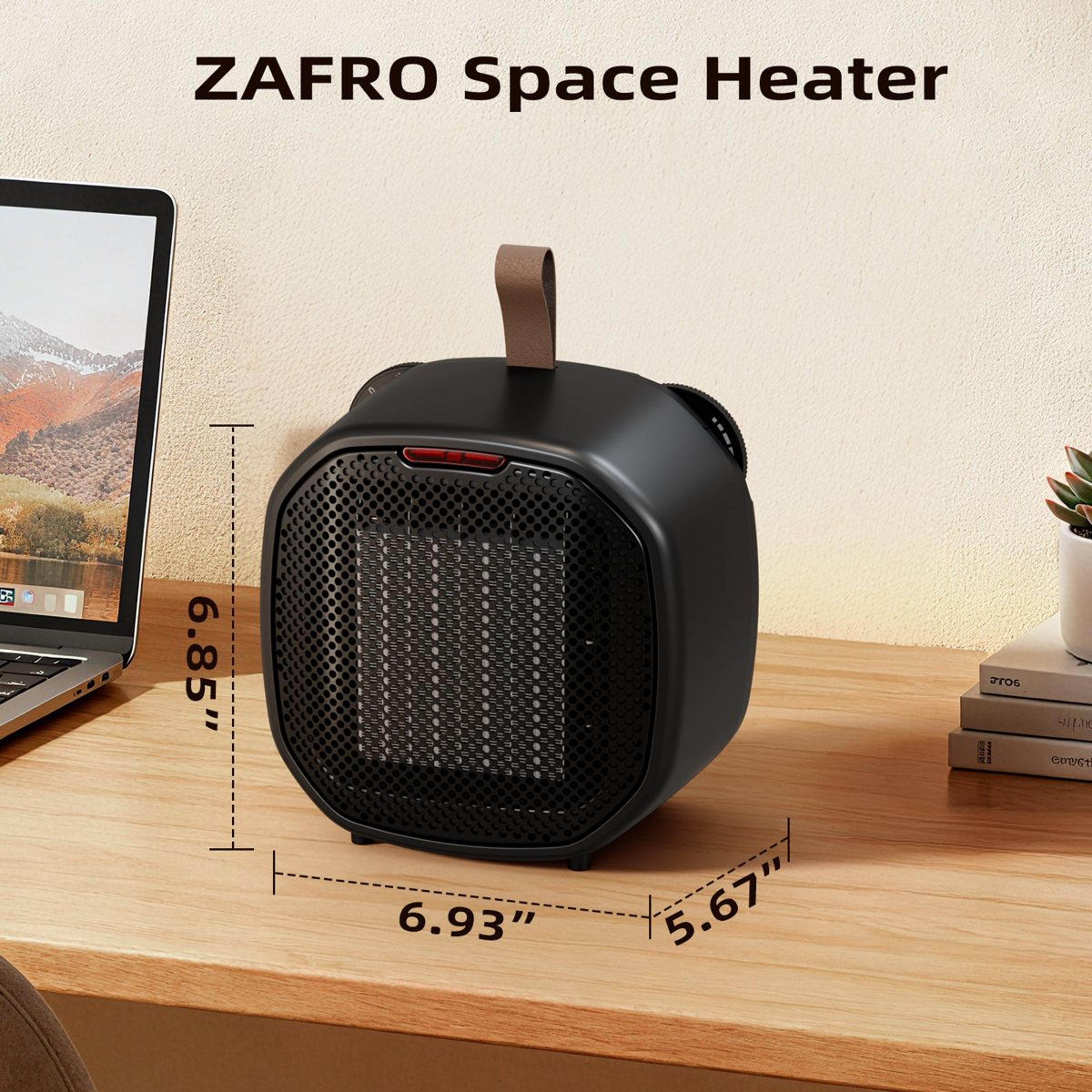 1200W Portable Ceramic Space Heater With Adjustable Thermostat And TipOver Protection 1