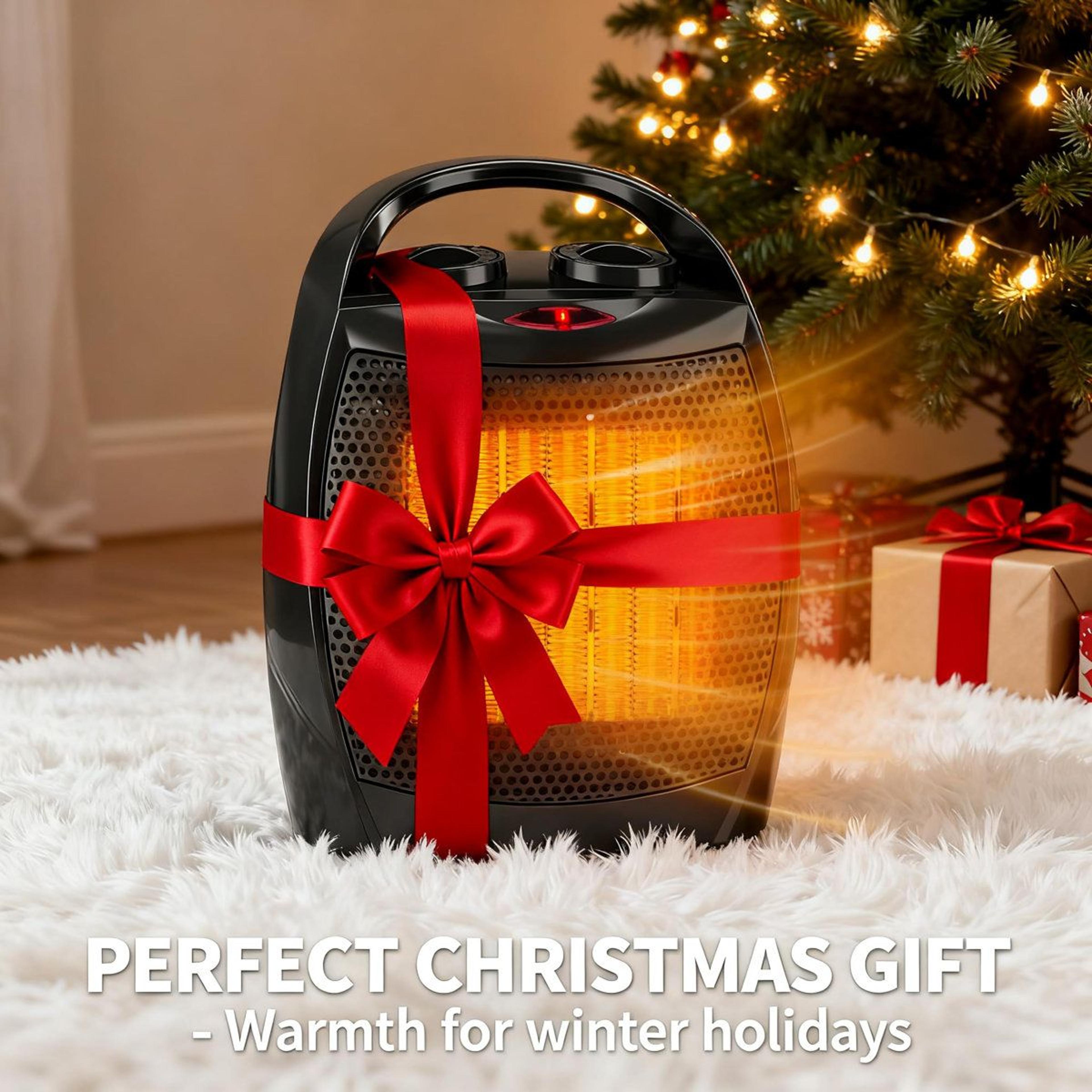 1500W Portable Ceramic Space Heater With Adjustable Thermostat And Cooling Fan 3