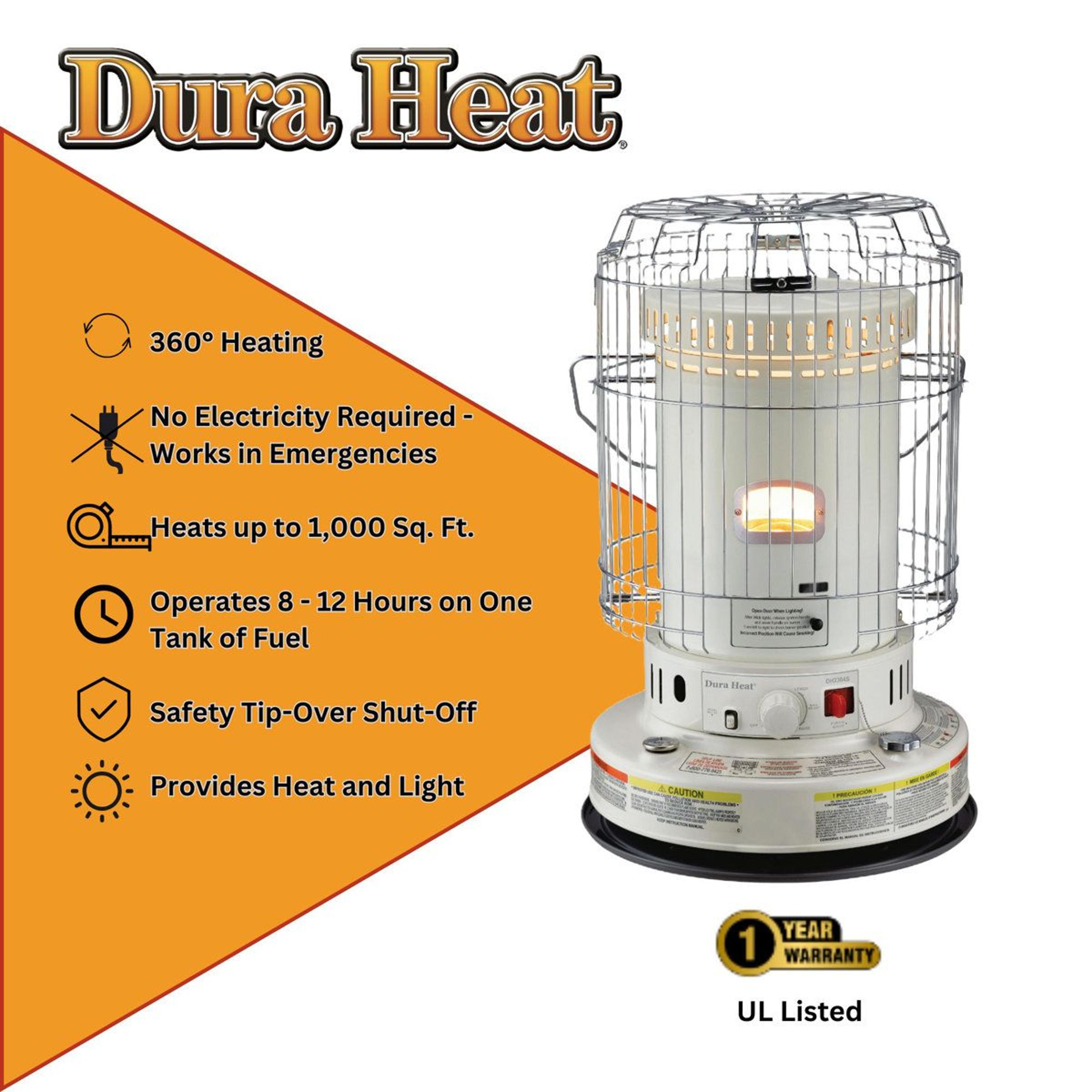 Portable Kerosene Heater 23800 BTU With 360Degree Convection Heating And TipOver ShutOff 12