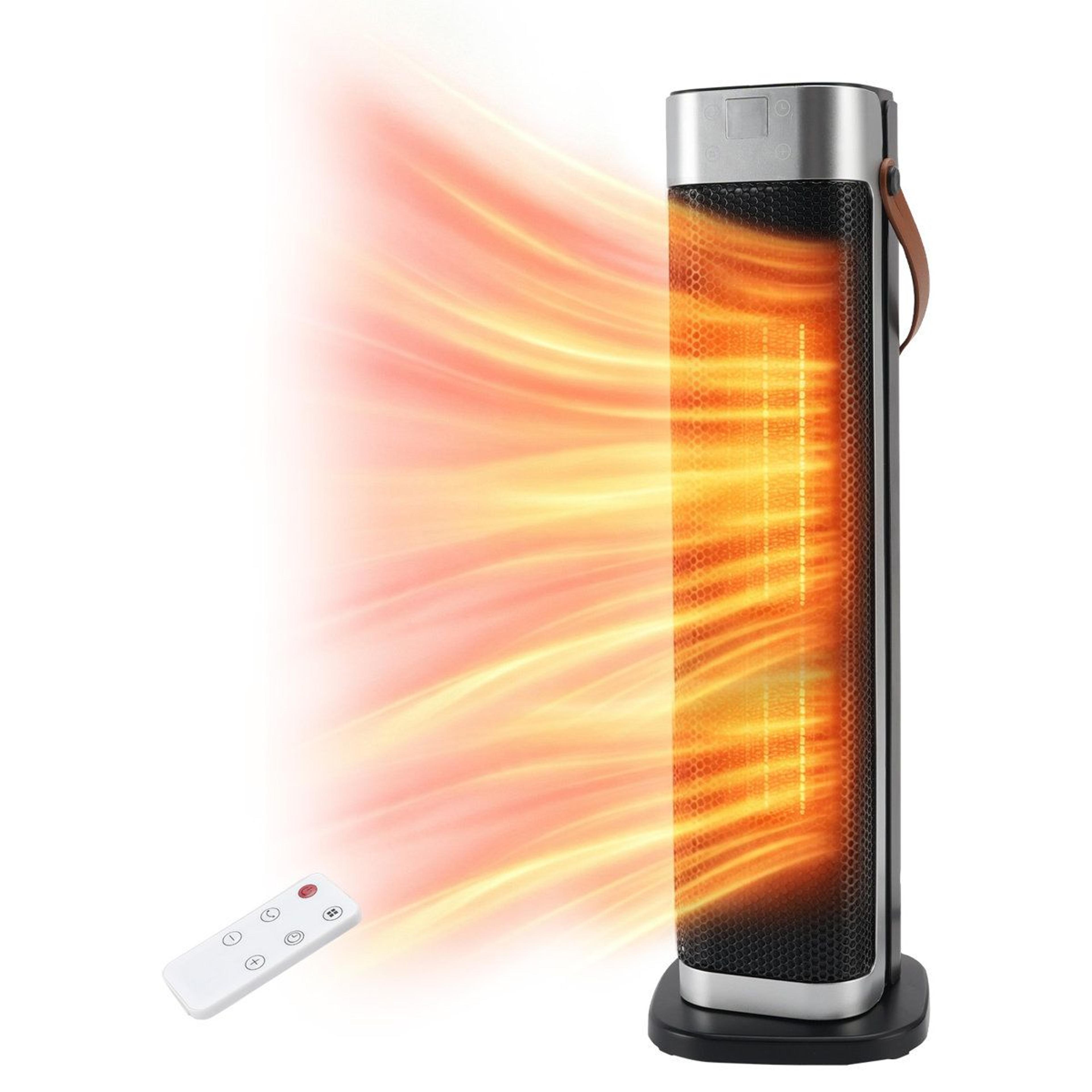 1500w ceramic tower space heater with remote control and 70 oscillation