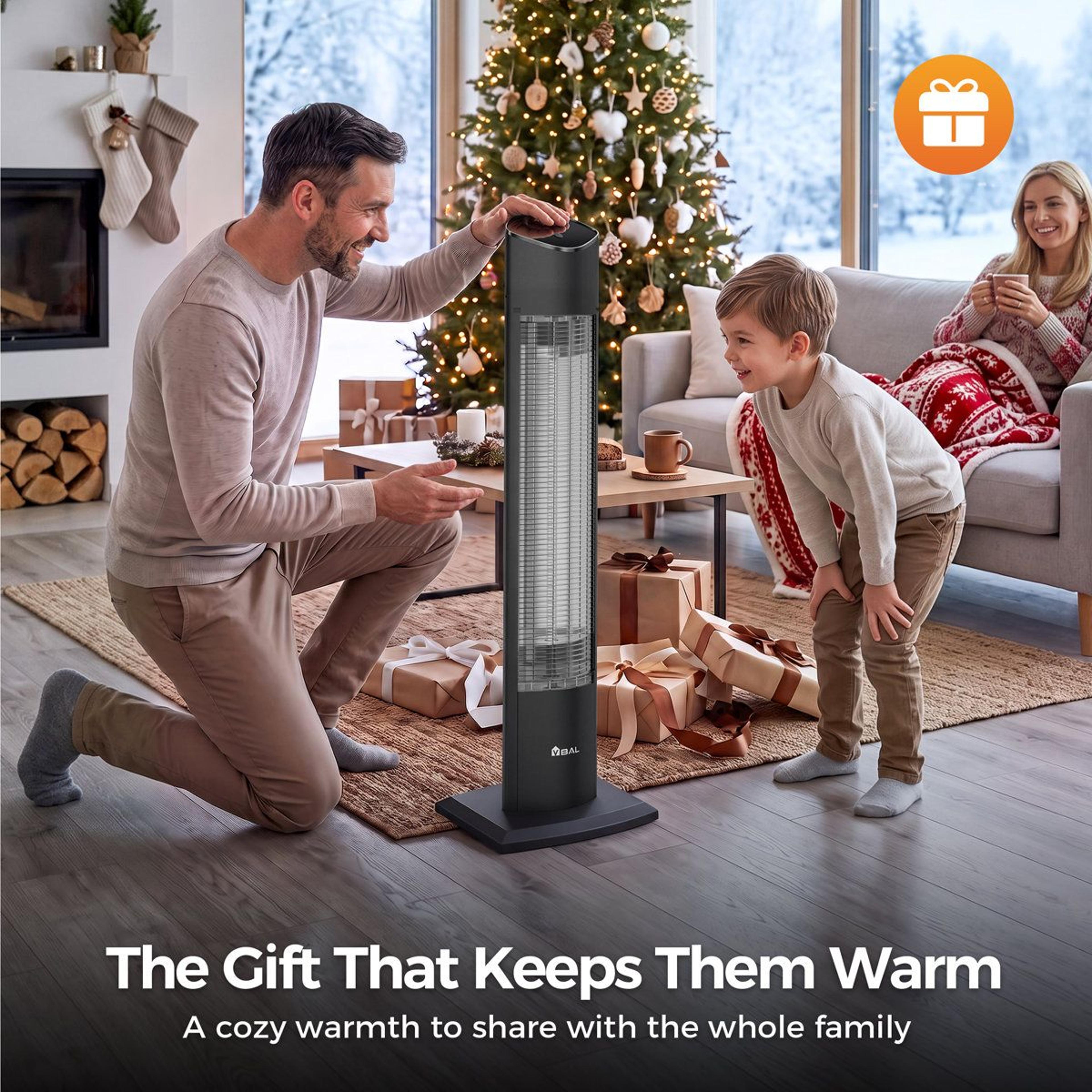 1500W Freestanding Electric Patio Heater With Remote Control And 24Hour Timer 3