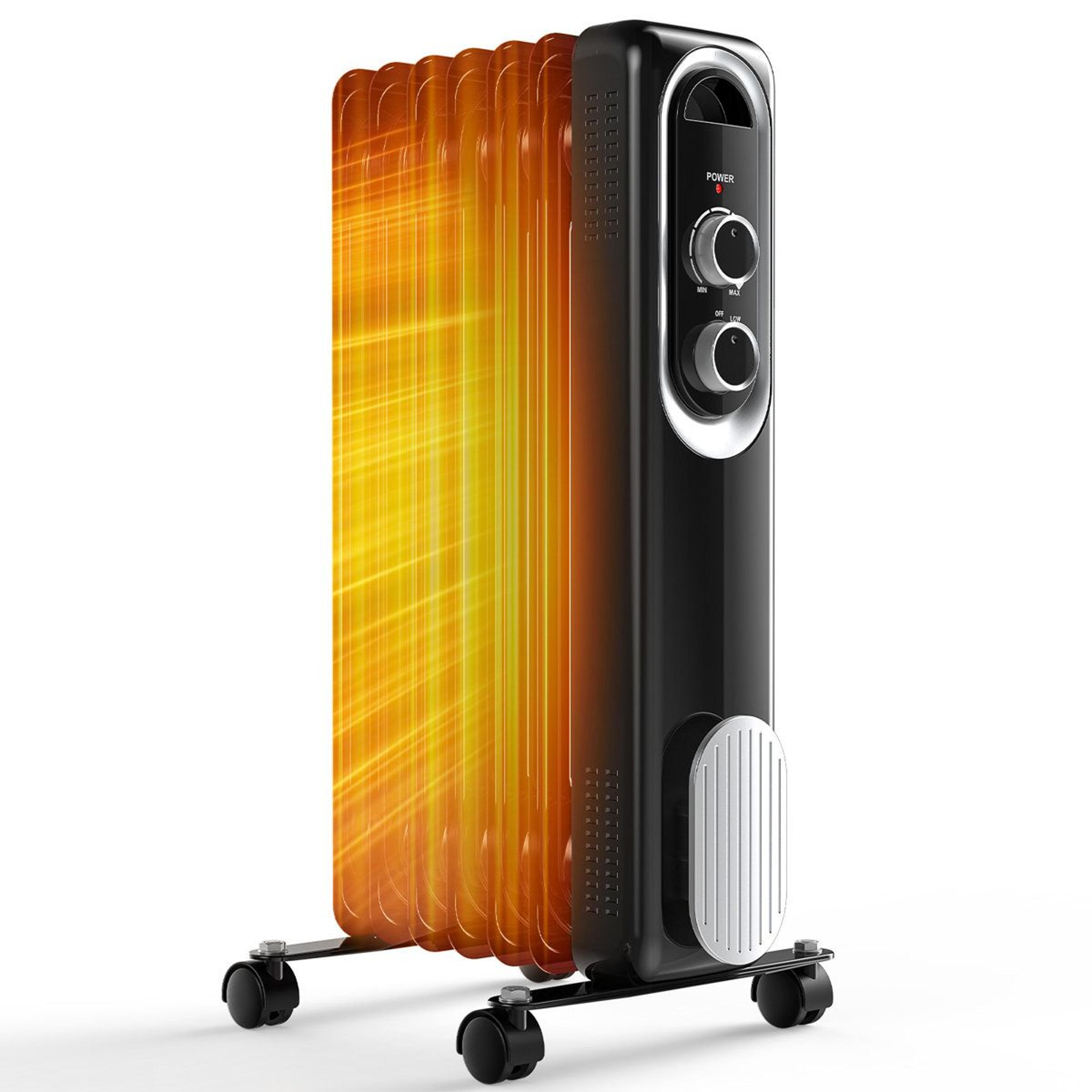 1500w oil filled radiator space heater with water tank and adjustable thermostat