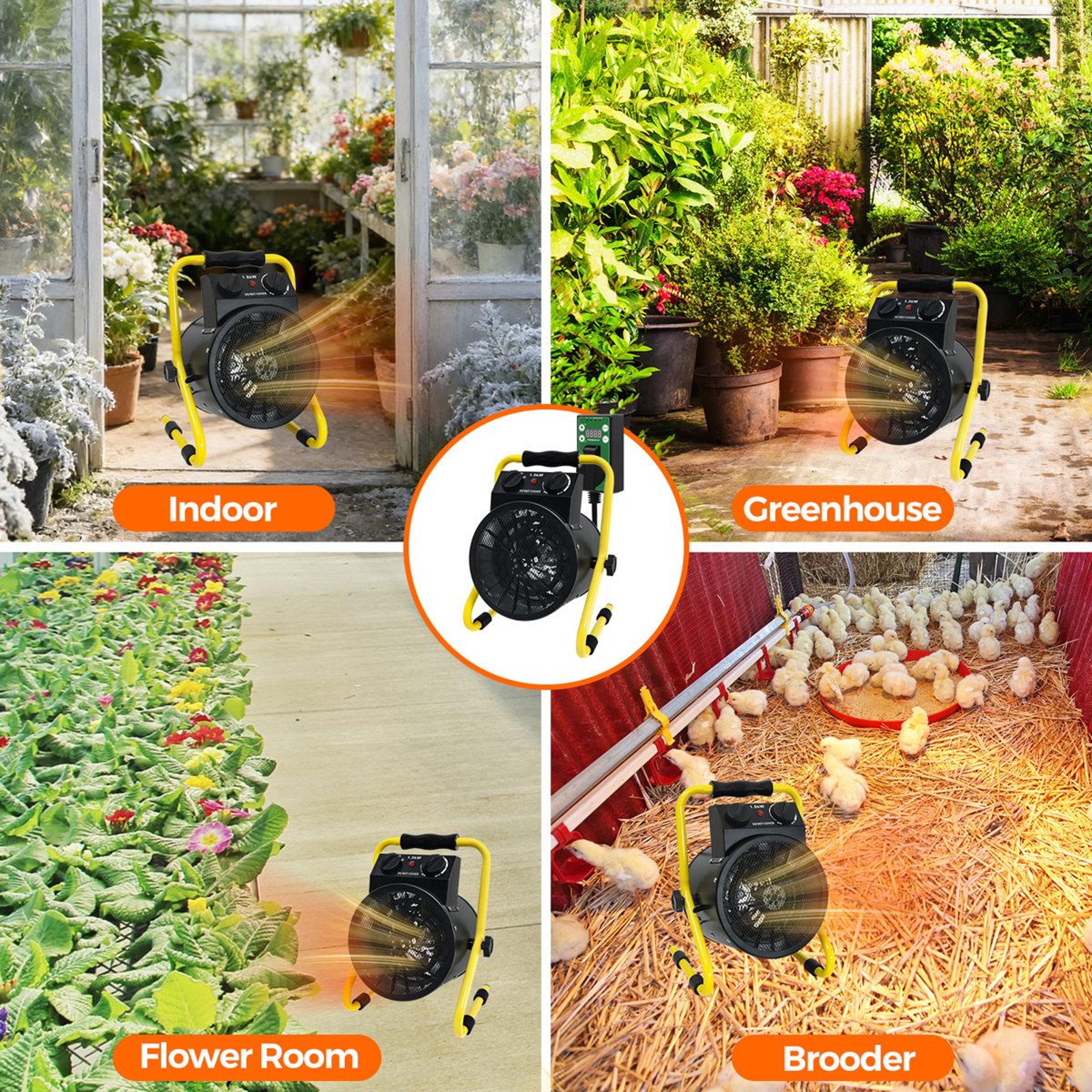 1500W Portable Electric Space Heater With Adjustable Thermostat  Set Of 2 6