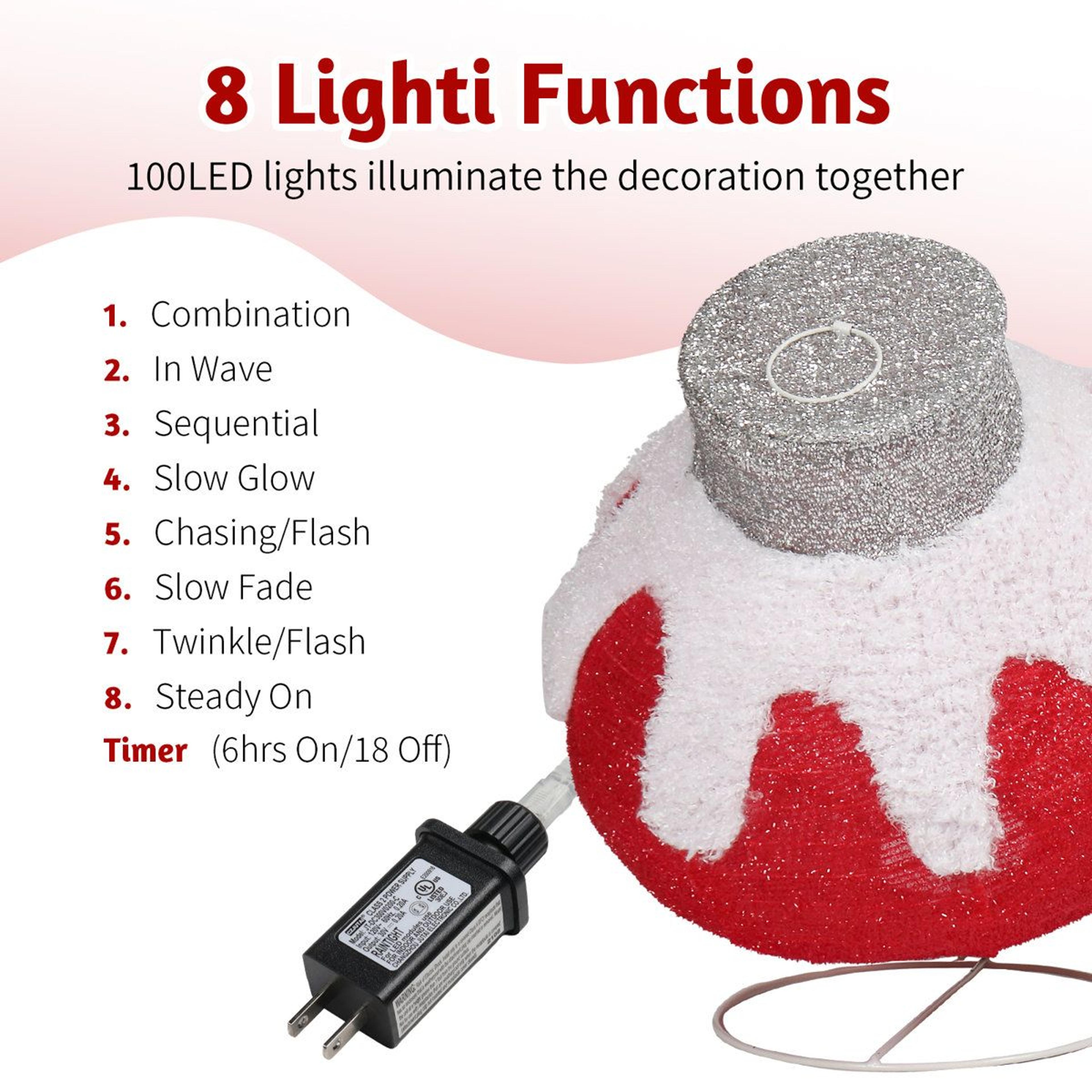 4Piece Lighted Christmas Ball Set With Warm White LED Lights 4