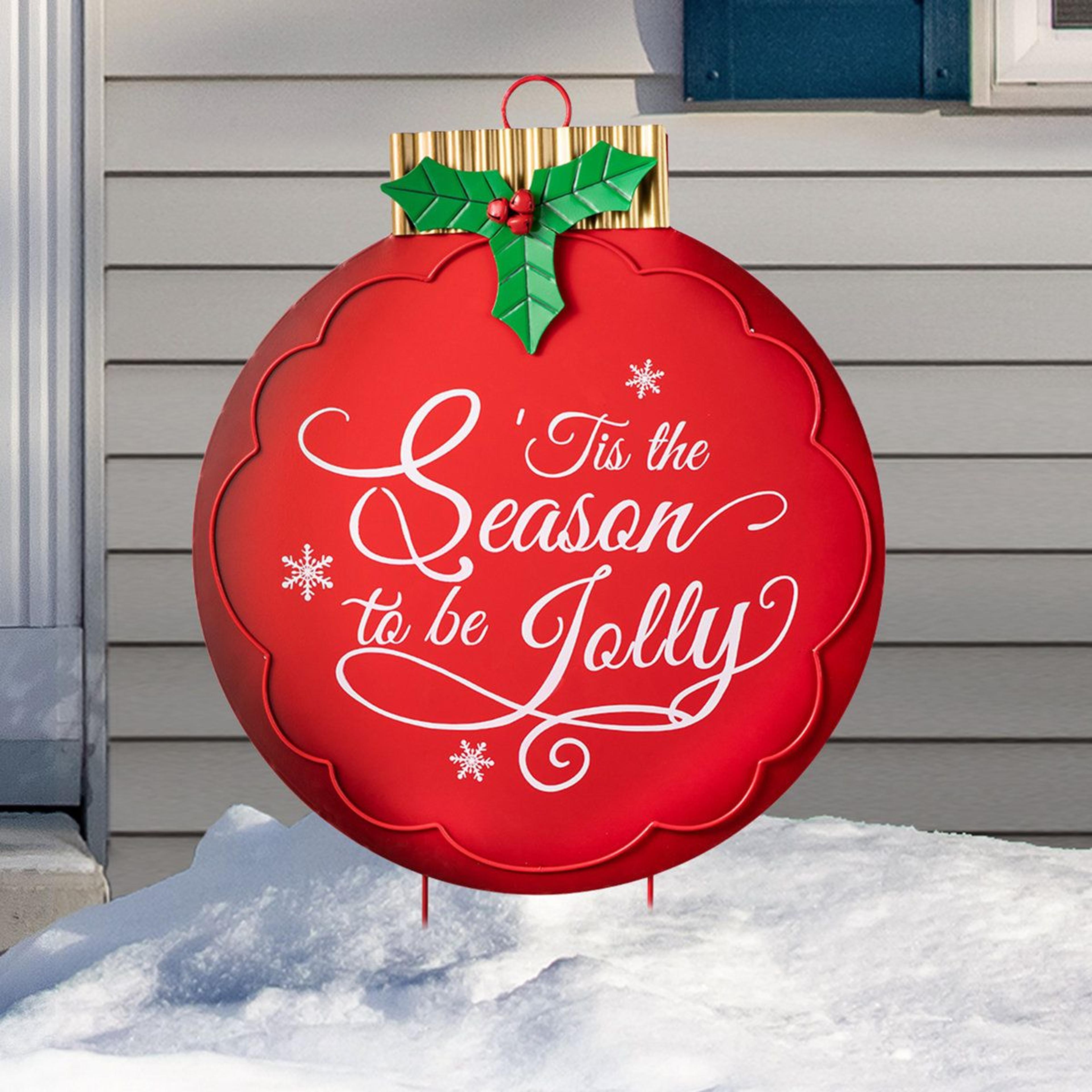 Large Metal Christmas Ornament Yard Stake And Wall Decor 1