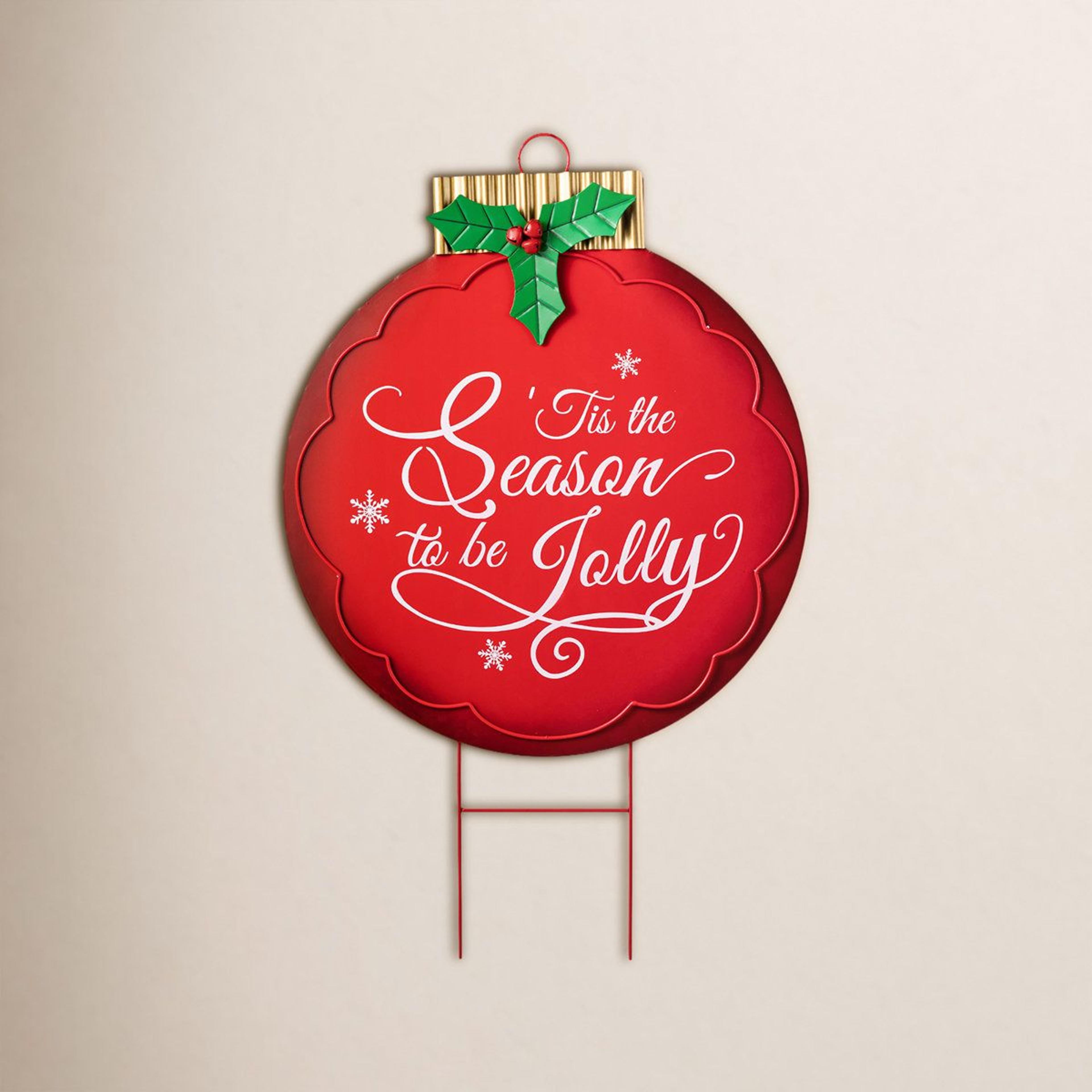 Large Metal Christmas Ornament Yard Stake And Wall Decor 11