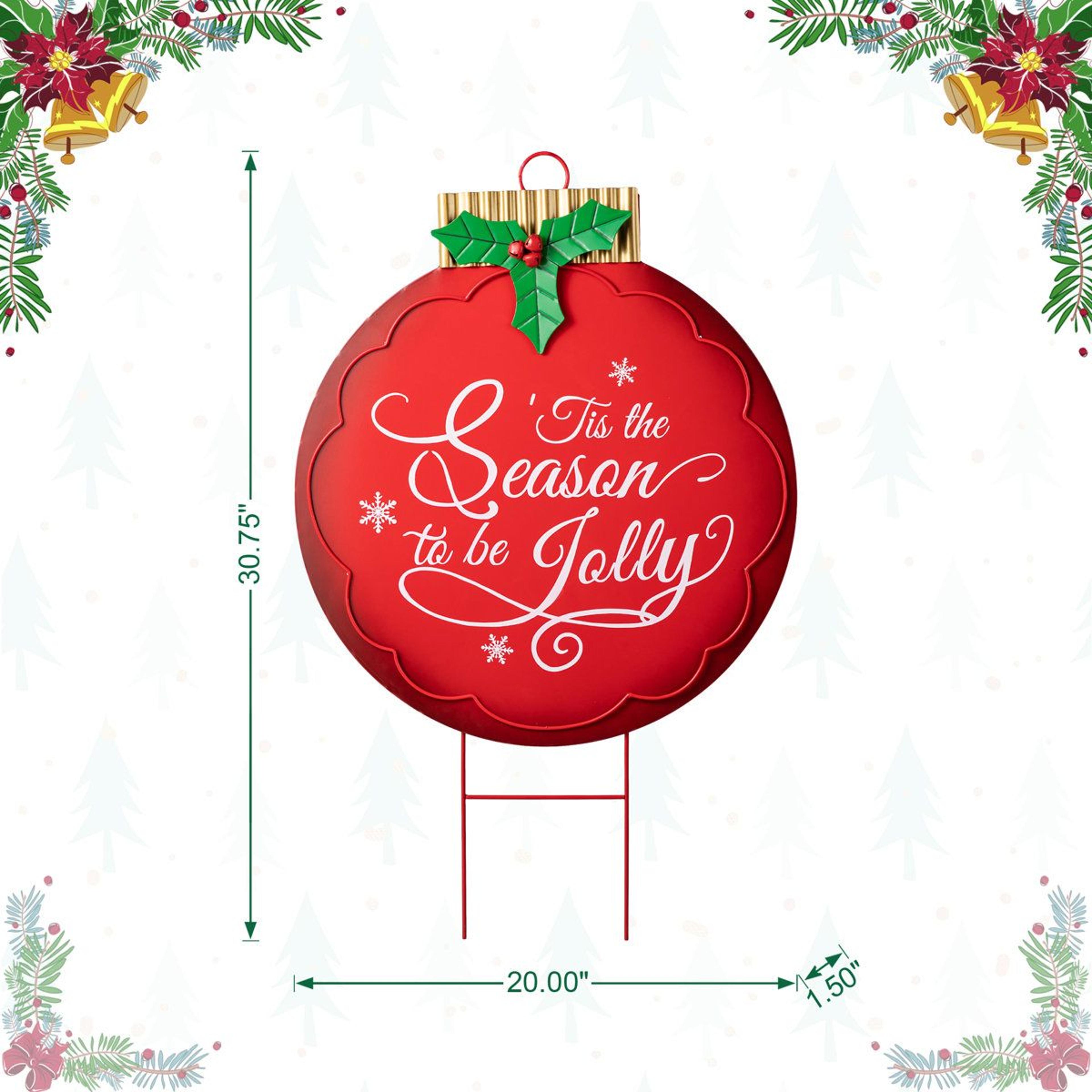 Large Metal Christmas Ornament Yard Stake And Wall Decor 10