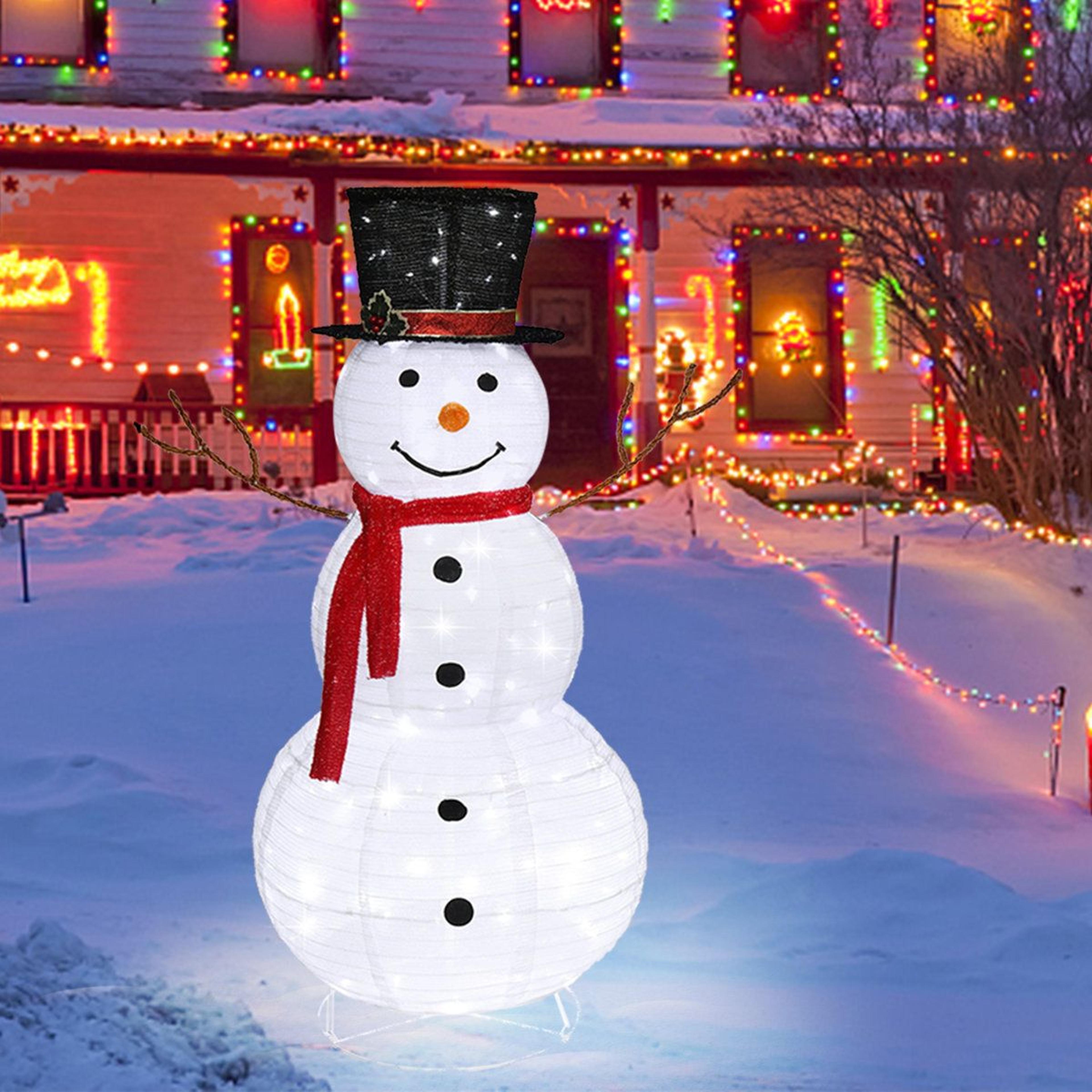 47-inch lighted plush snowman outdoor christmas yard decoration
