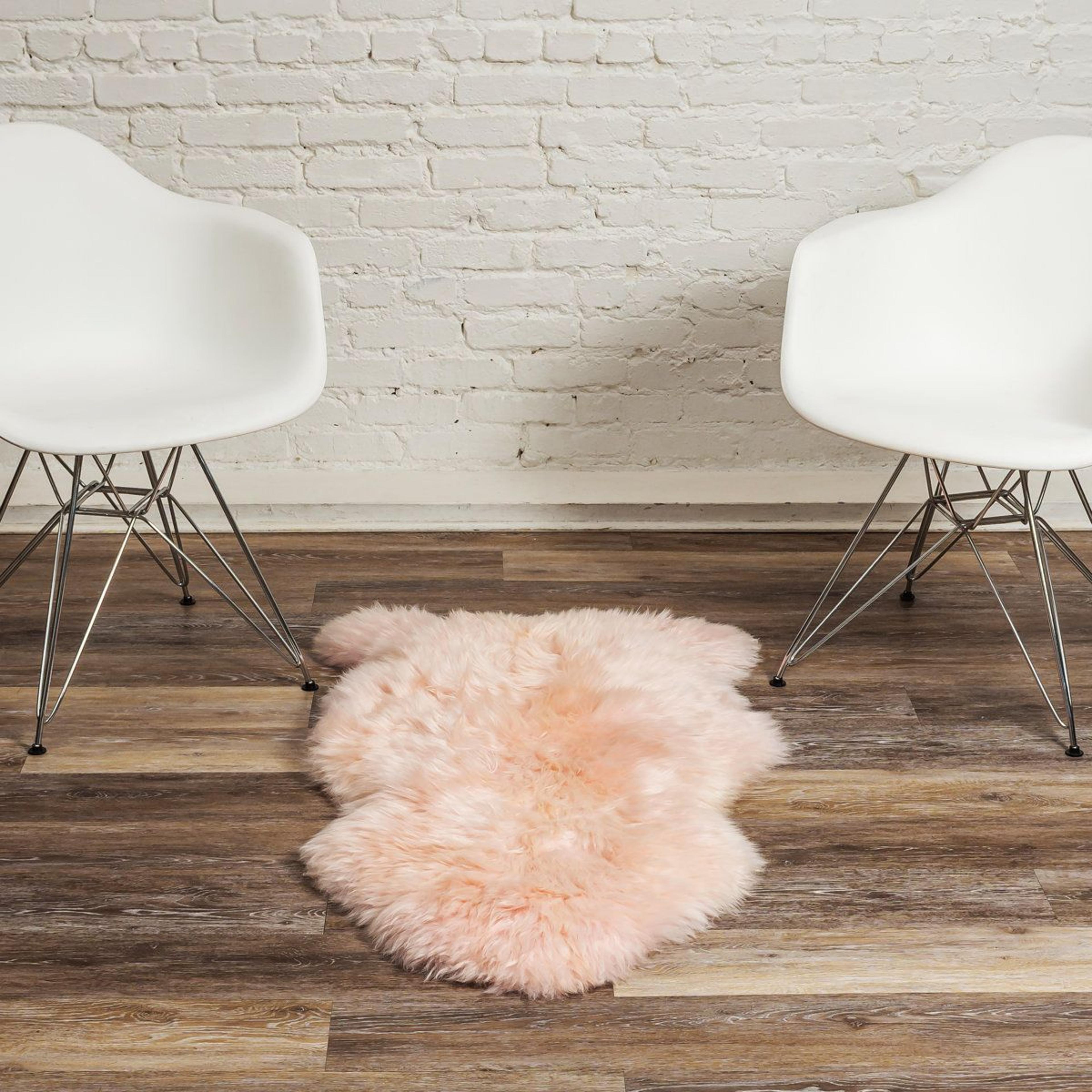 Rose Sheepskin Animal Print Indoor Area Rug  2 X 3 5