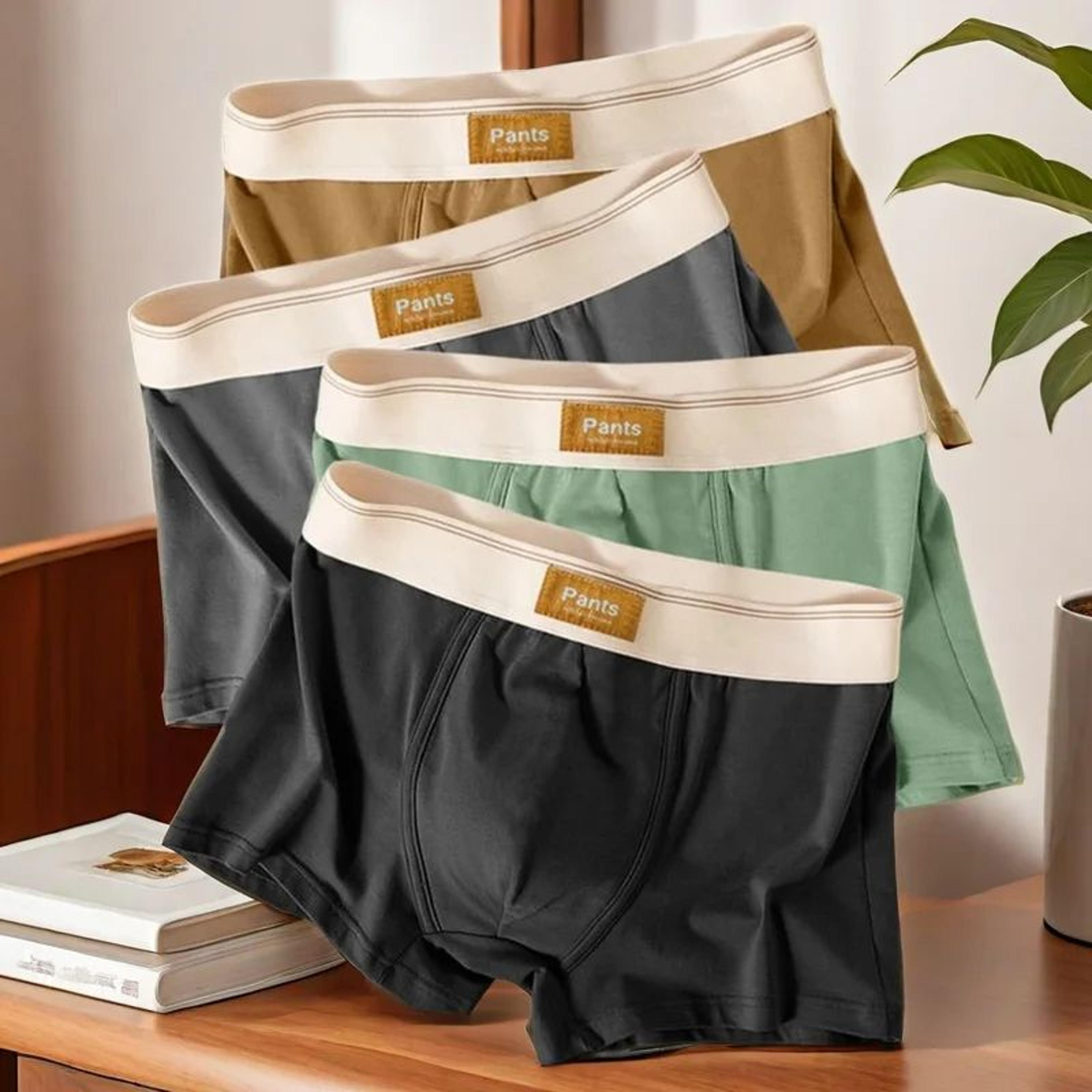 men cotton boxer briefs, breathable u-convex underwear for comfort & support