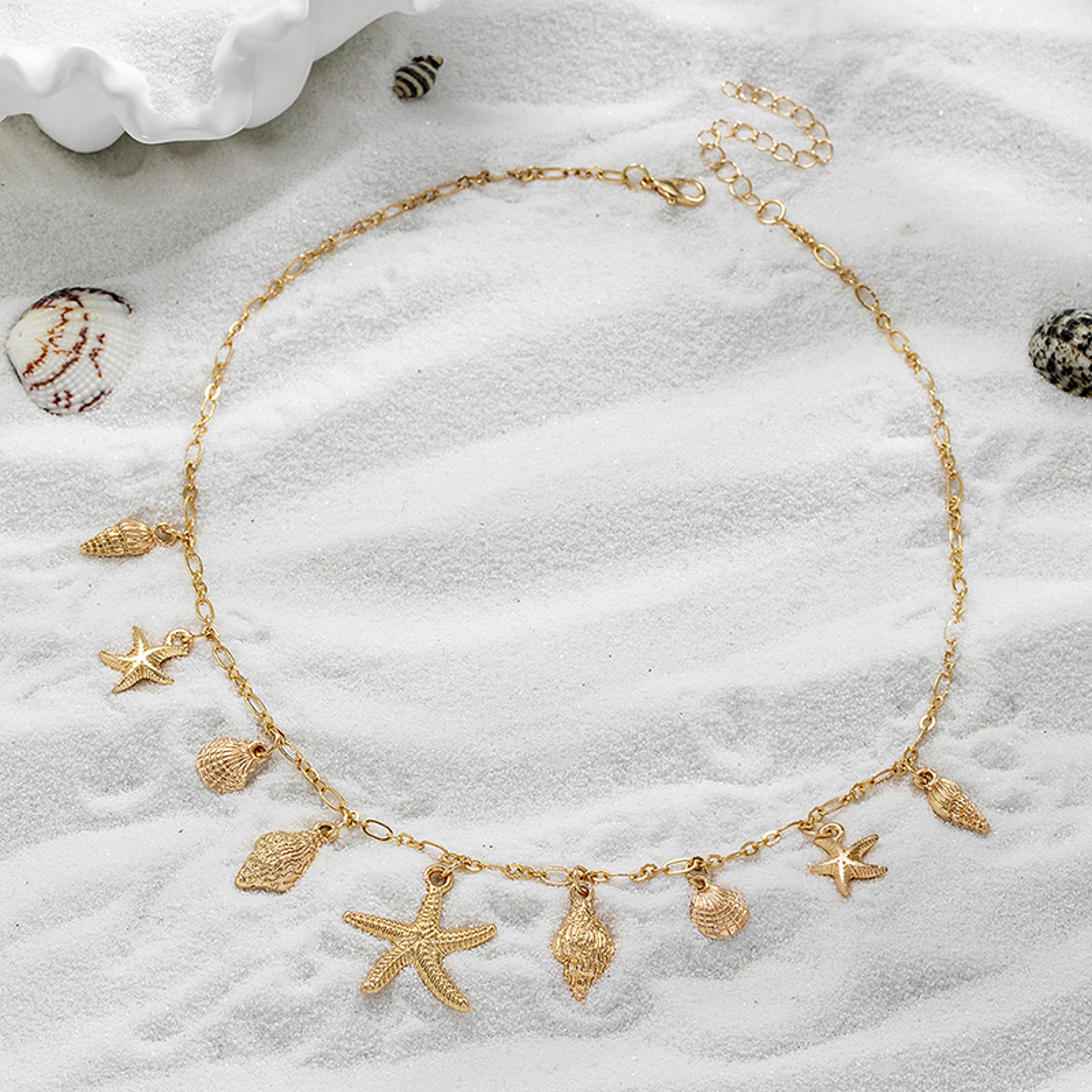 Bohemian Shell Starfish Pendant Necklace For Women 1