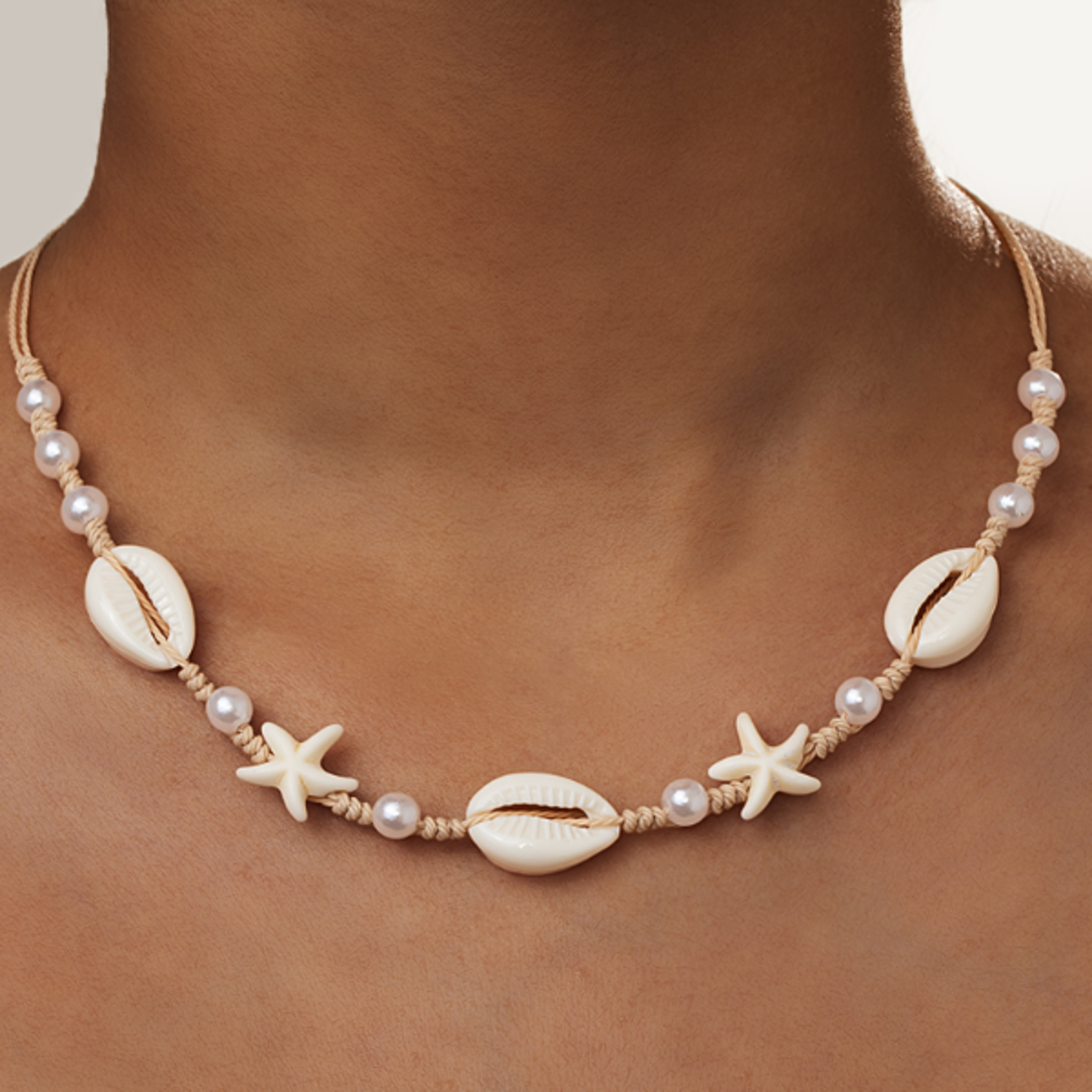 turquoise beach shell necklace