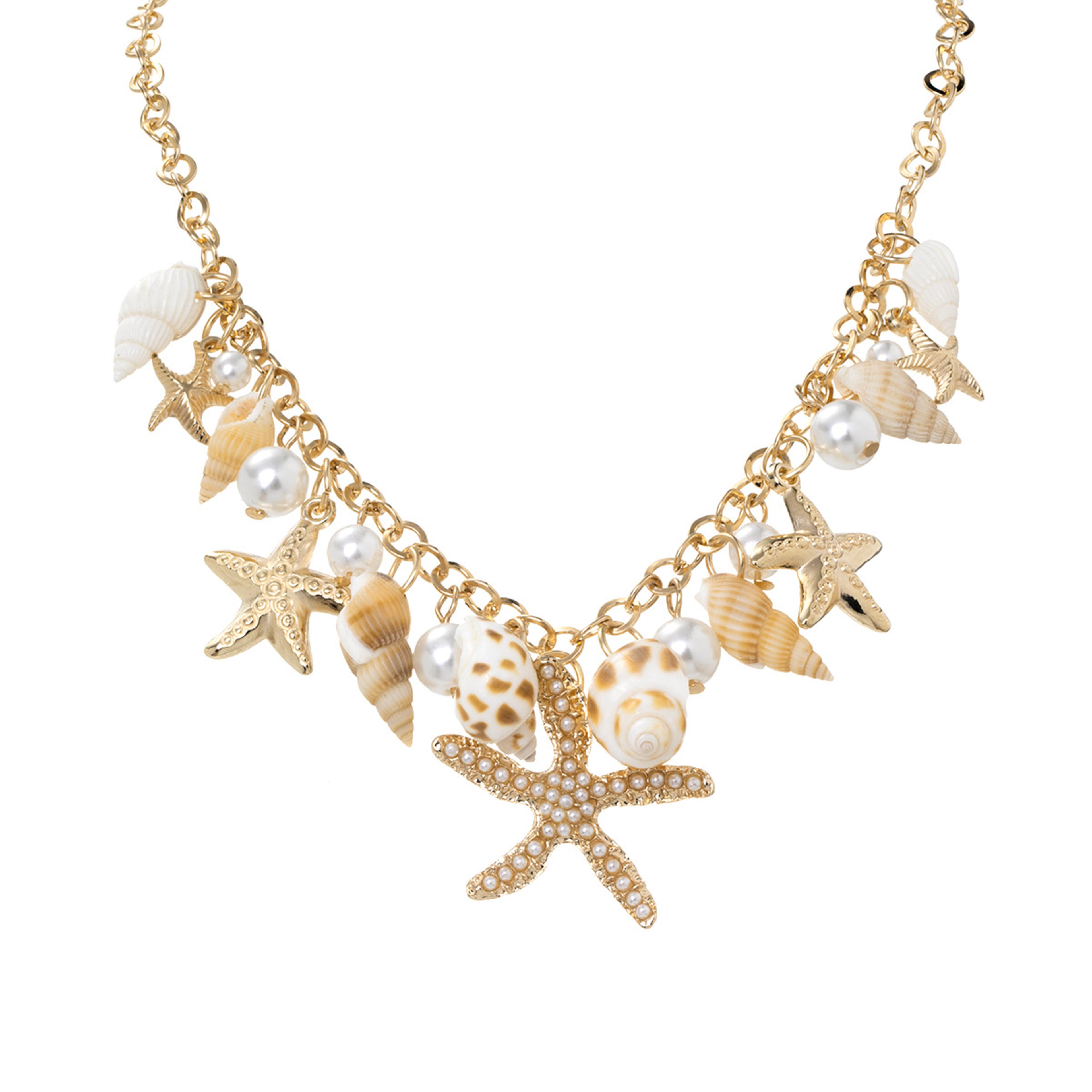 Bohemian Pearl Starfish Necklace For Women Beach Jewelry 2
