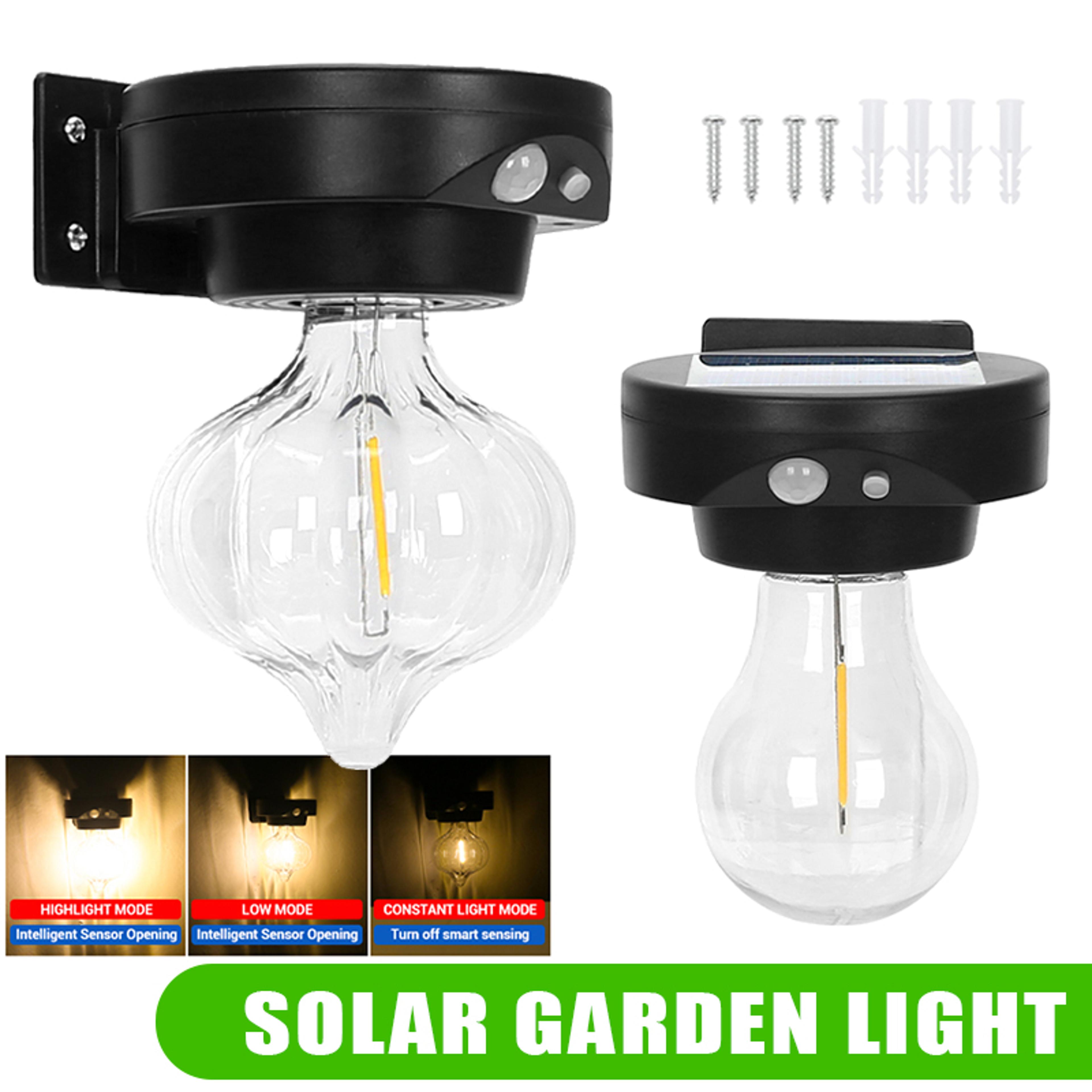 outdoor led super bright solar tungsten bulb light household waterproof human sensing courtyard wall lamp lighting street lamp