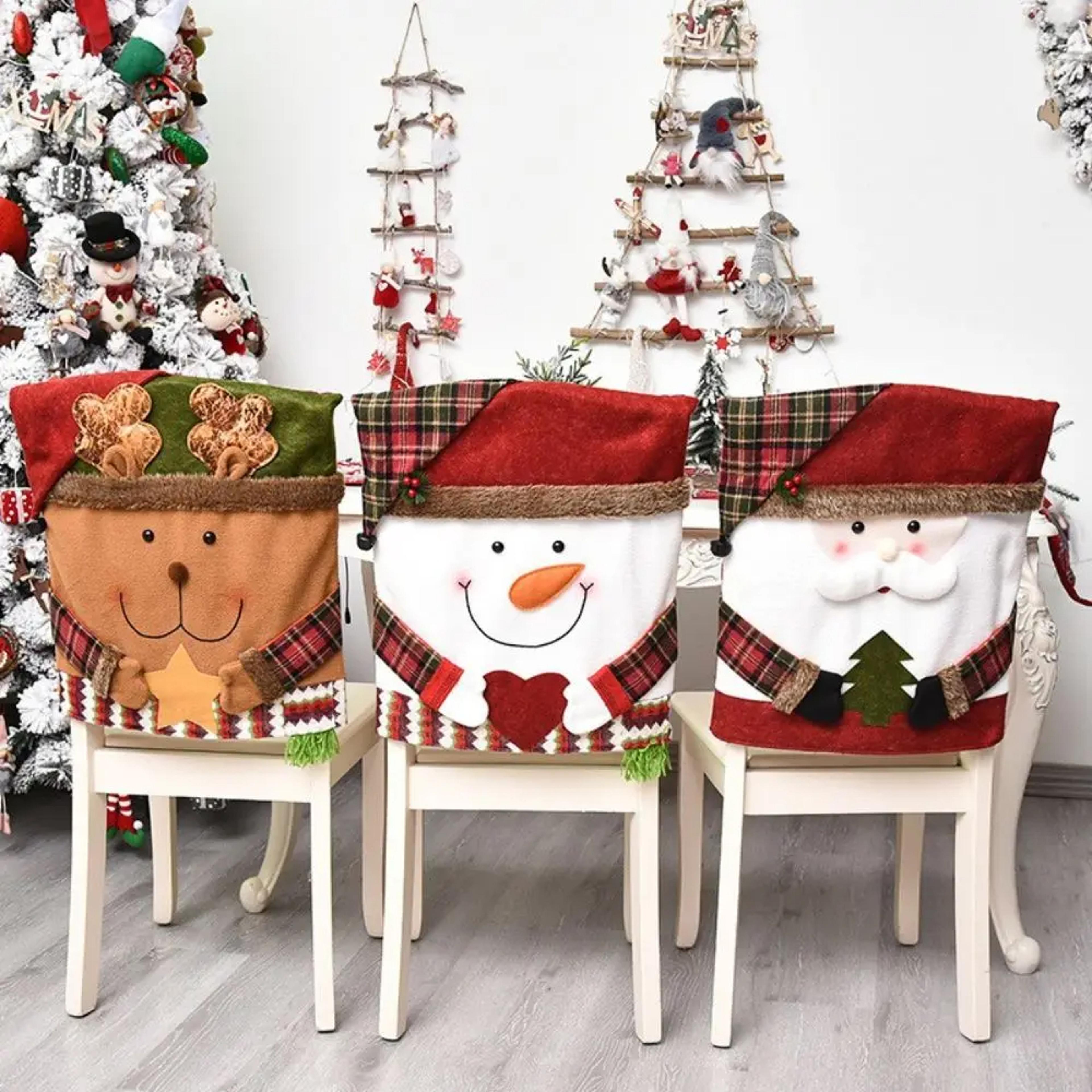 christmas decoration chair covers – christmas figurine chair covers for festive home decor