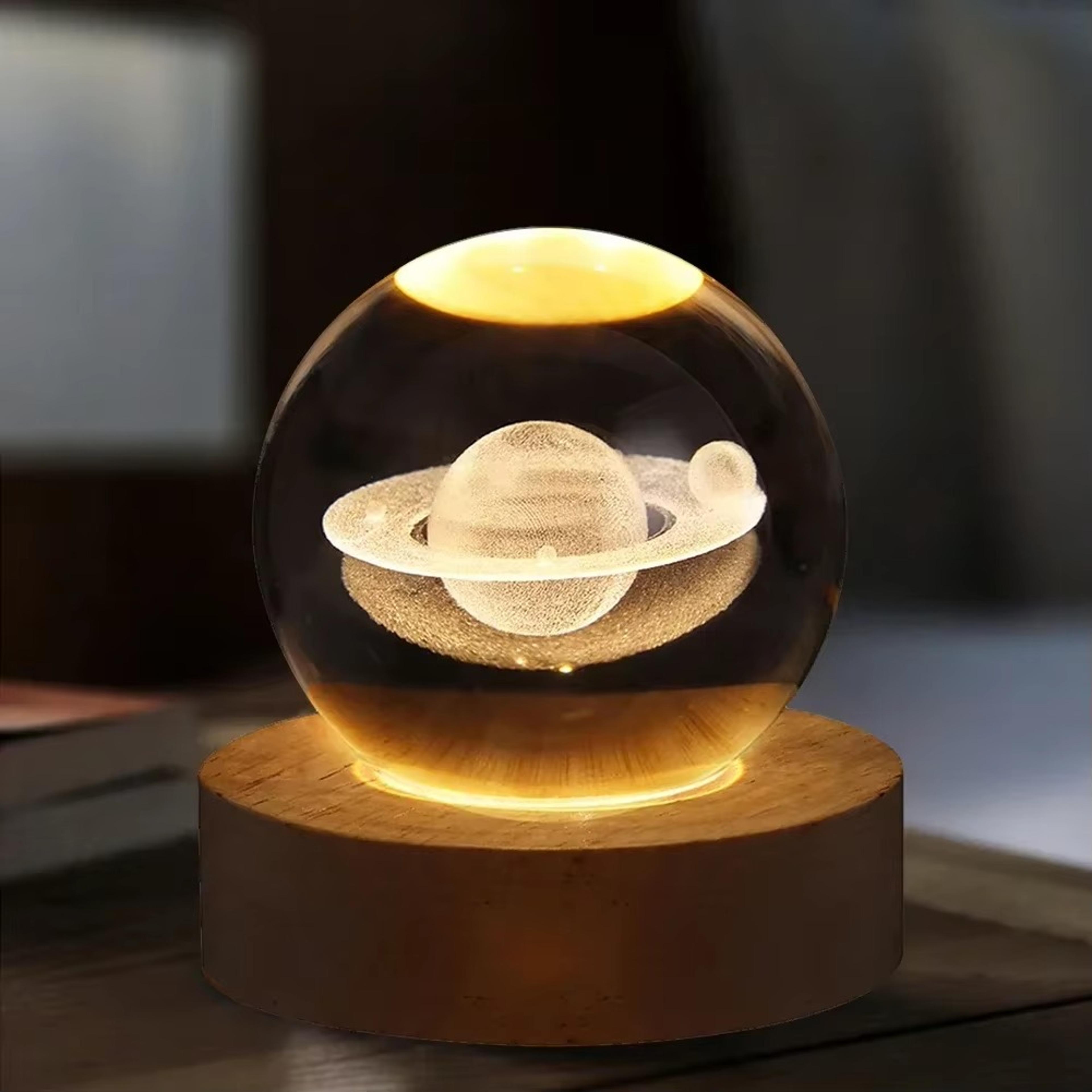 3d crystal ball lamp – led night light for cozy atmosphere | home & bedroom decoration, gift for teens, boys and girls