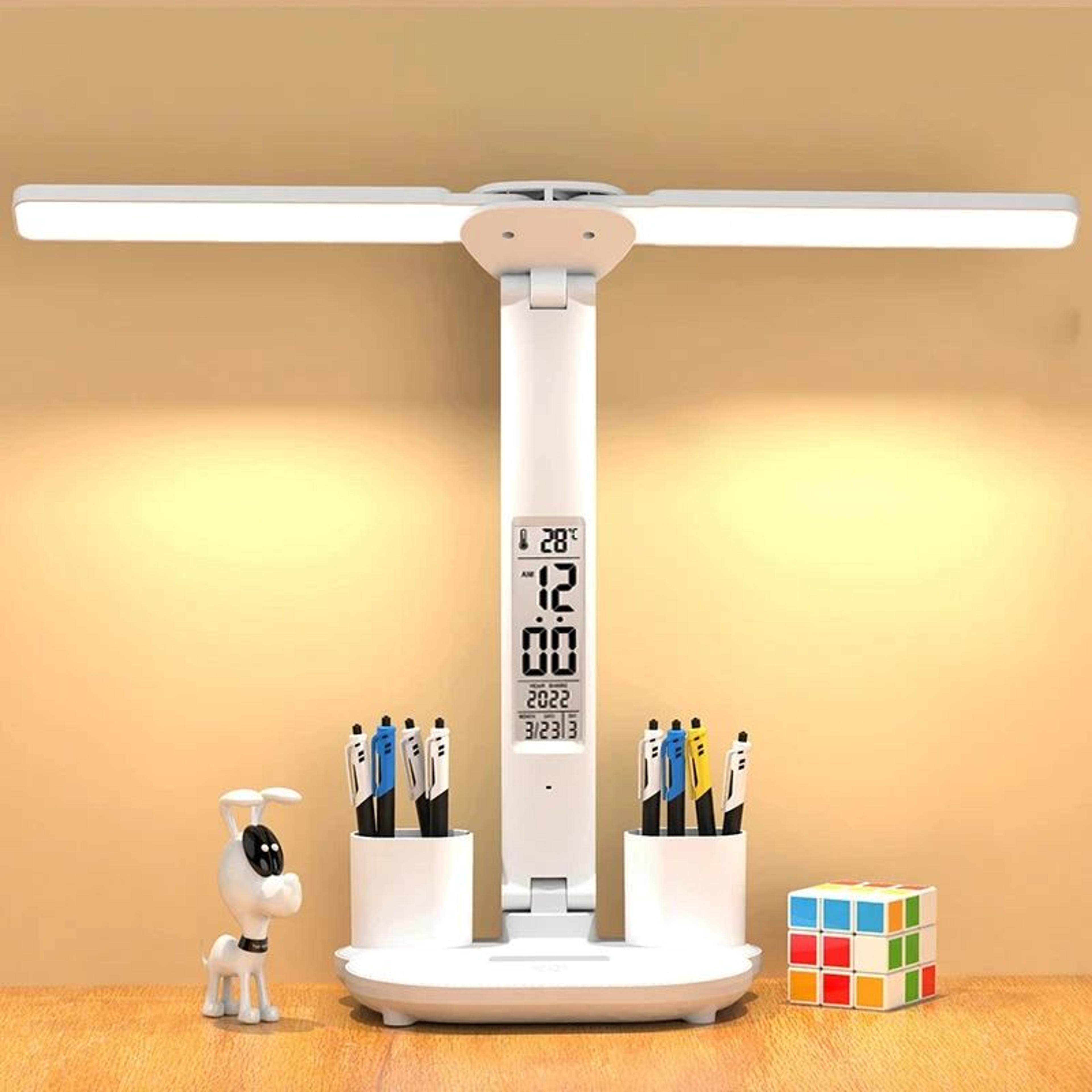 rotating foldable dimmable led desk lamp with usb charging & eye protection