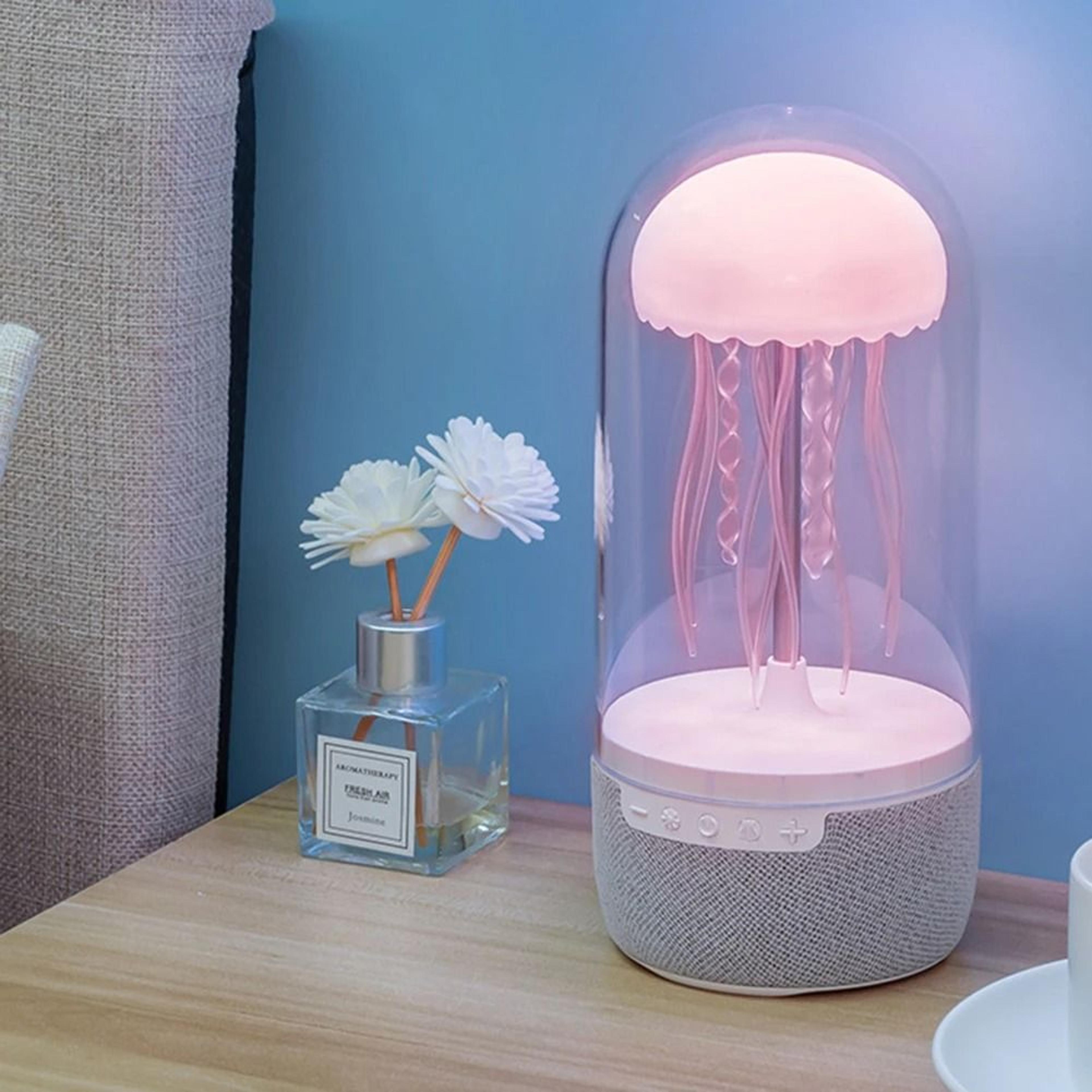 led colorful jellyfish mood light lamp & bluetooth speaker for home, office, or perfect gifts