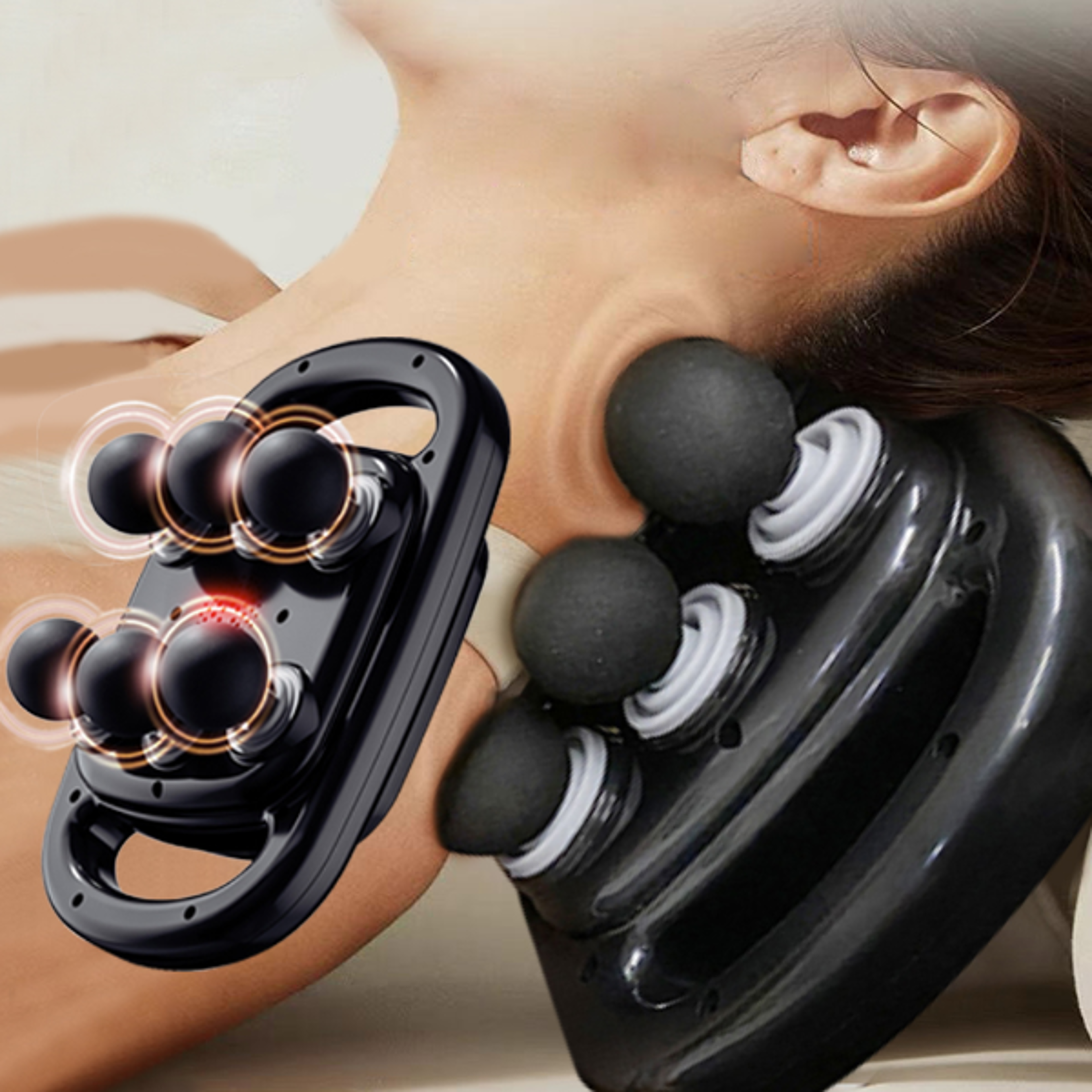professional fascia massage gun 6 head muscle massager gun for neck, shoulder & waist high frequency percussion therapy