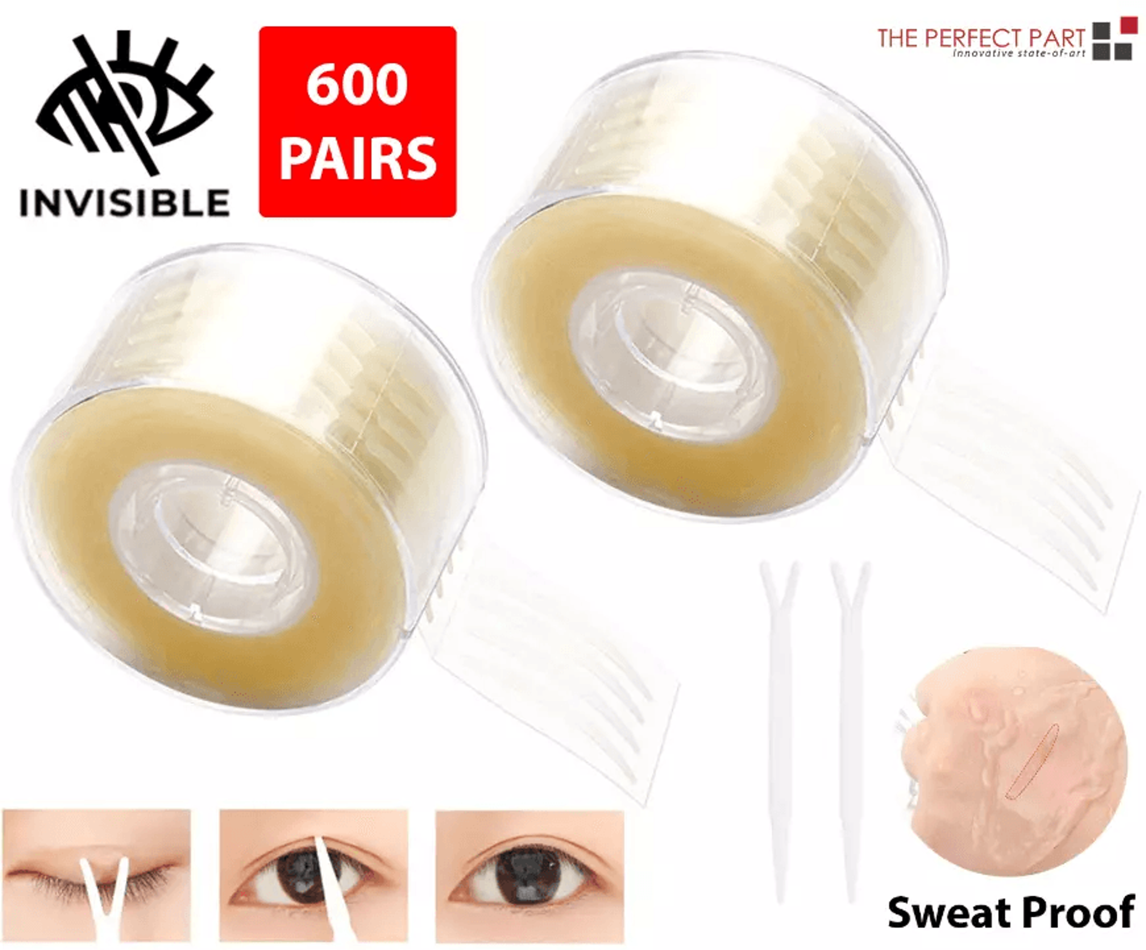 invisible lace eye lift strips, double eyelid adhesive tape sticker for hooded, uneven, or mono eyelids, natural eyes