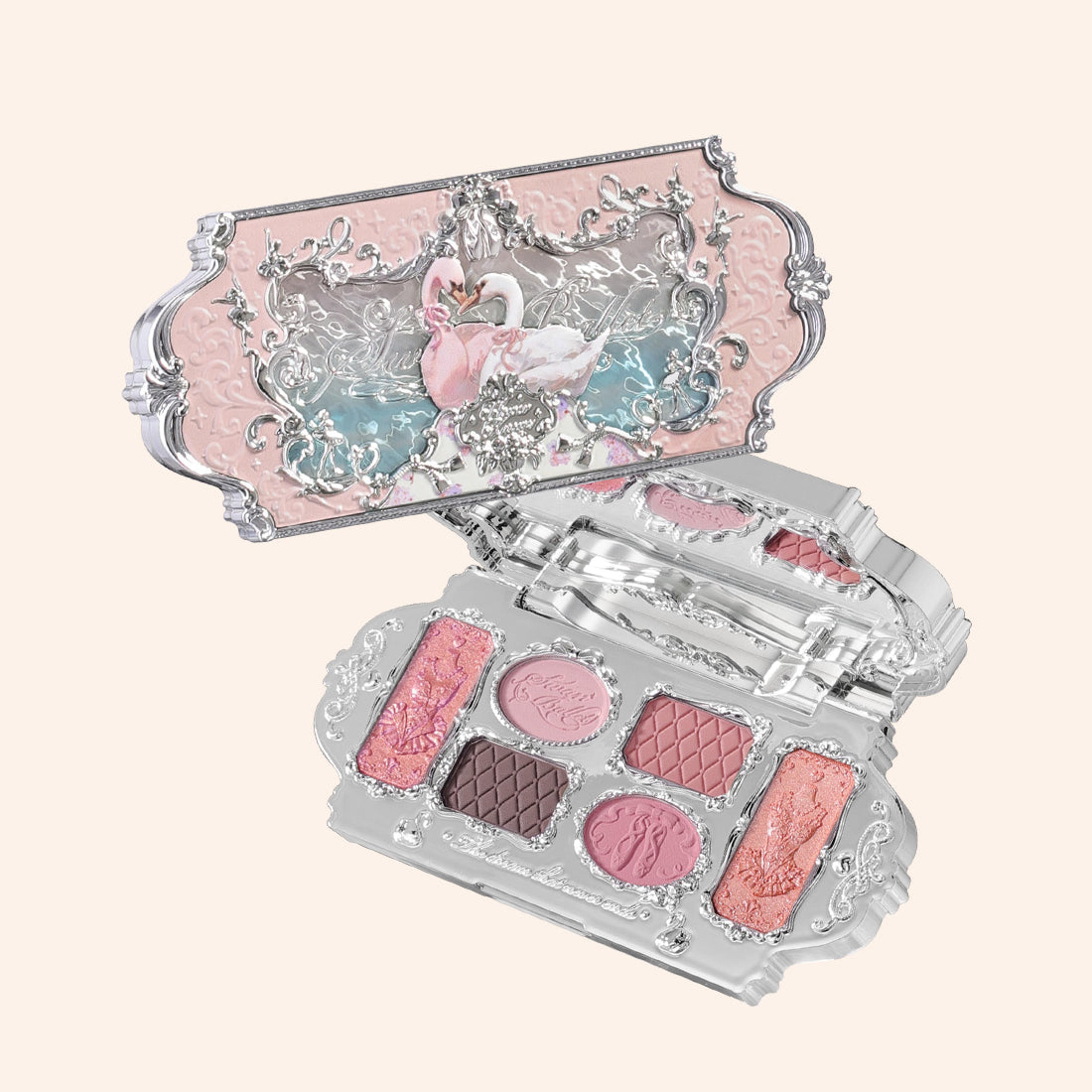 Waterproof Flower Knows Swan Ballet 6 Color Eyeshadow Palette With Matte Shimmer Pearl  Glitter Hig 7