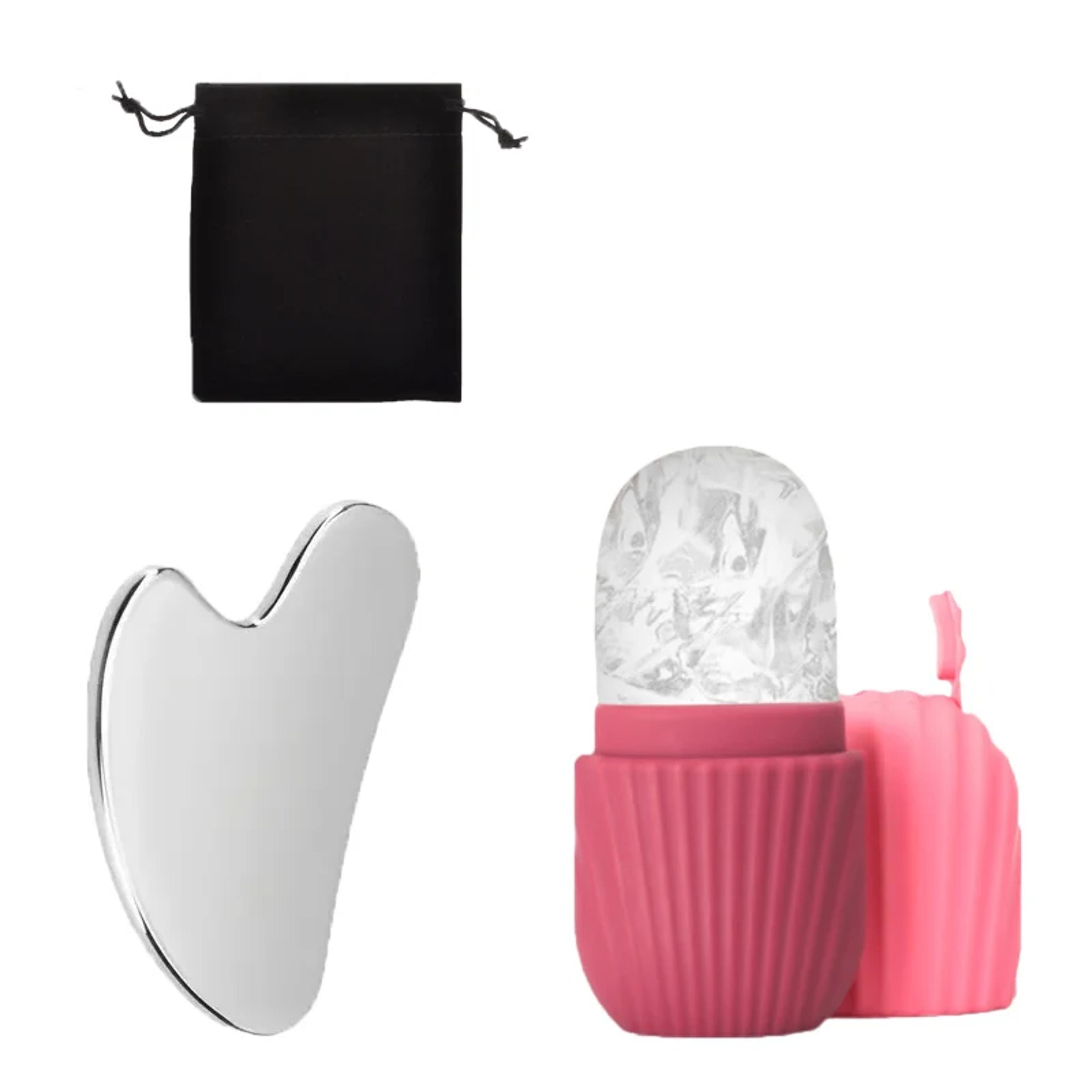 Ice Face Roller With Stainless Steel Gua Sha Board Set Face Massage Roller  Facial Massager For Lif 11
