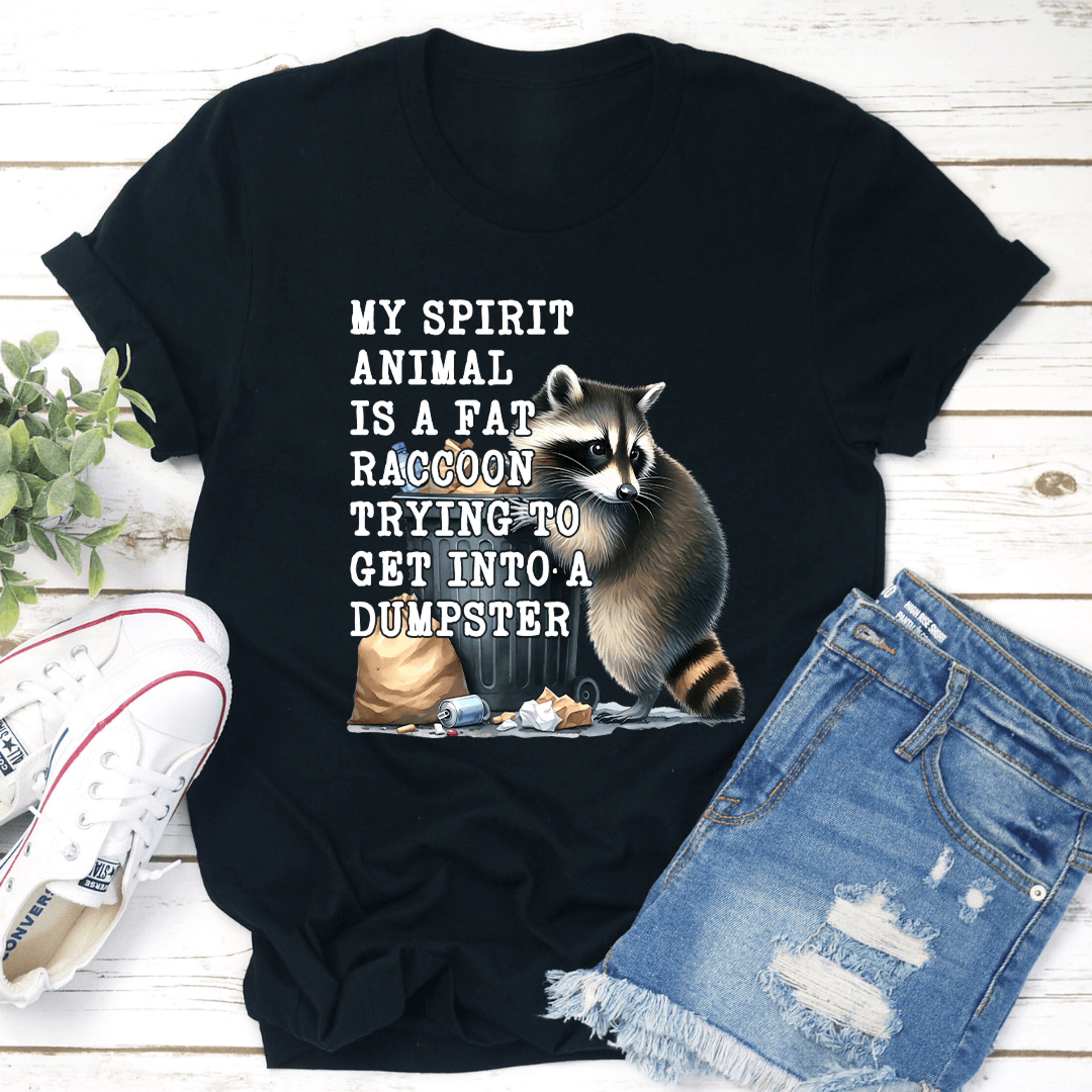 My Spirit Animal Is A Fat Raccoon Tee 1