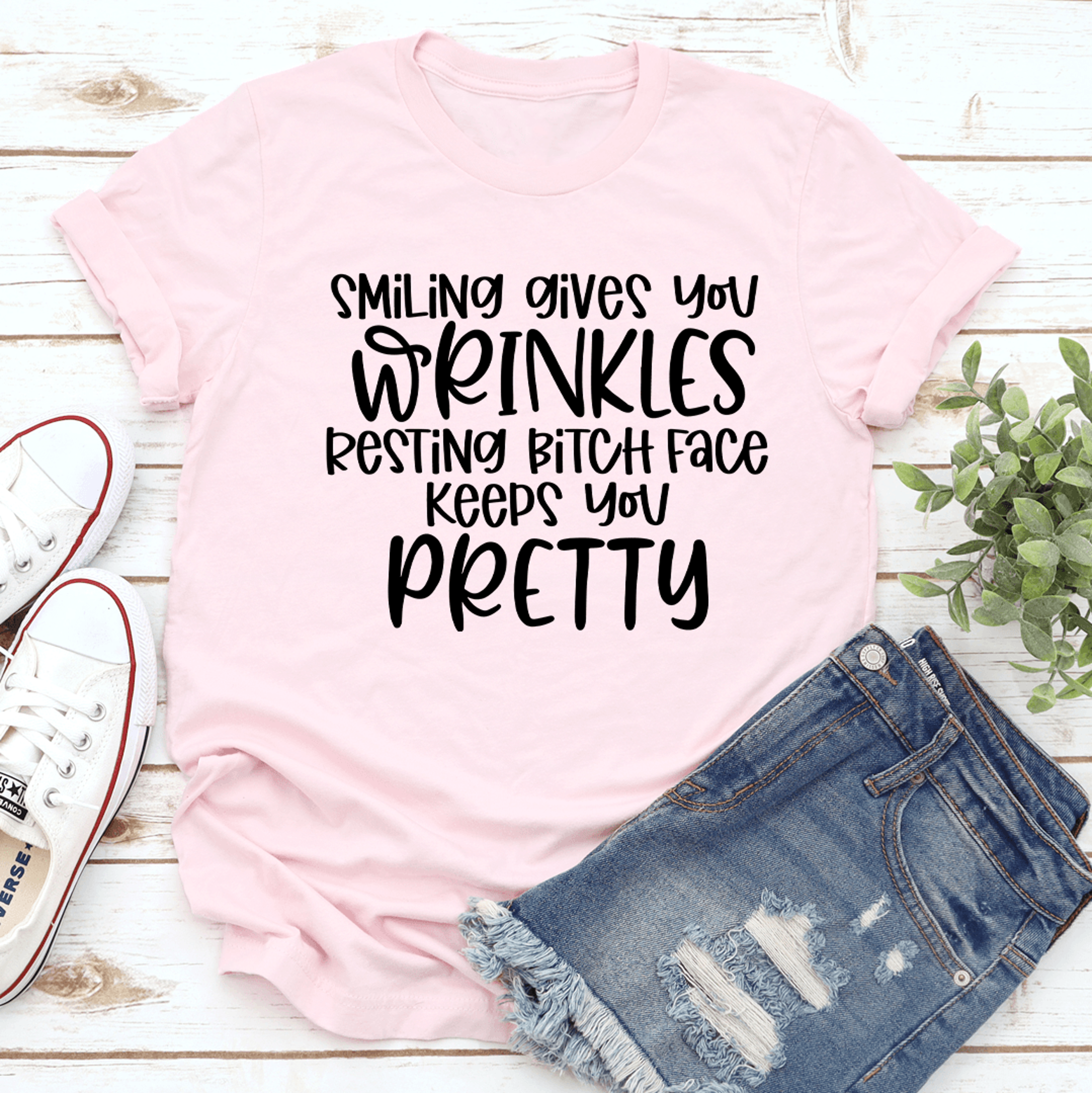 Smiling Gives You Wrinkles Tee 2