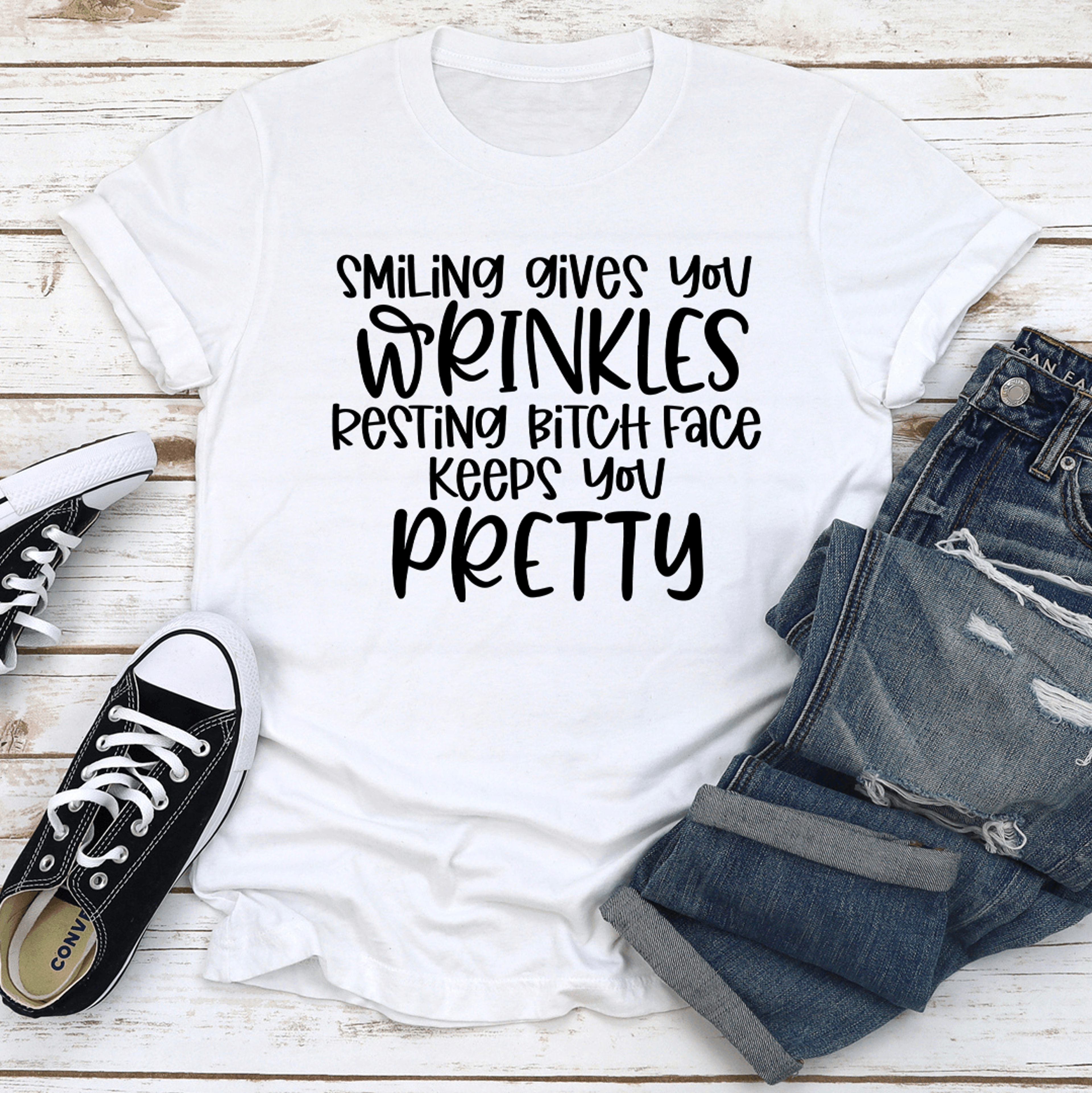 Smiling Gives You Wrinkles Tee 3