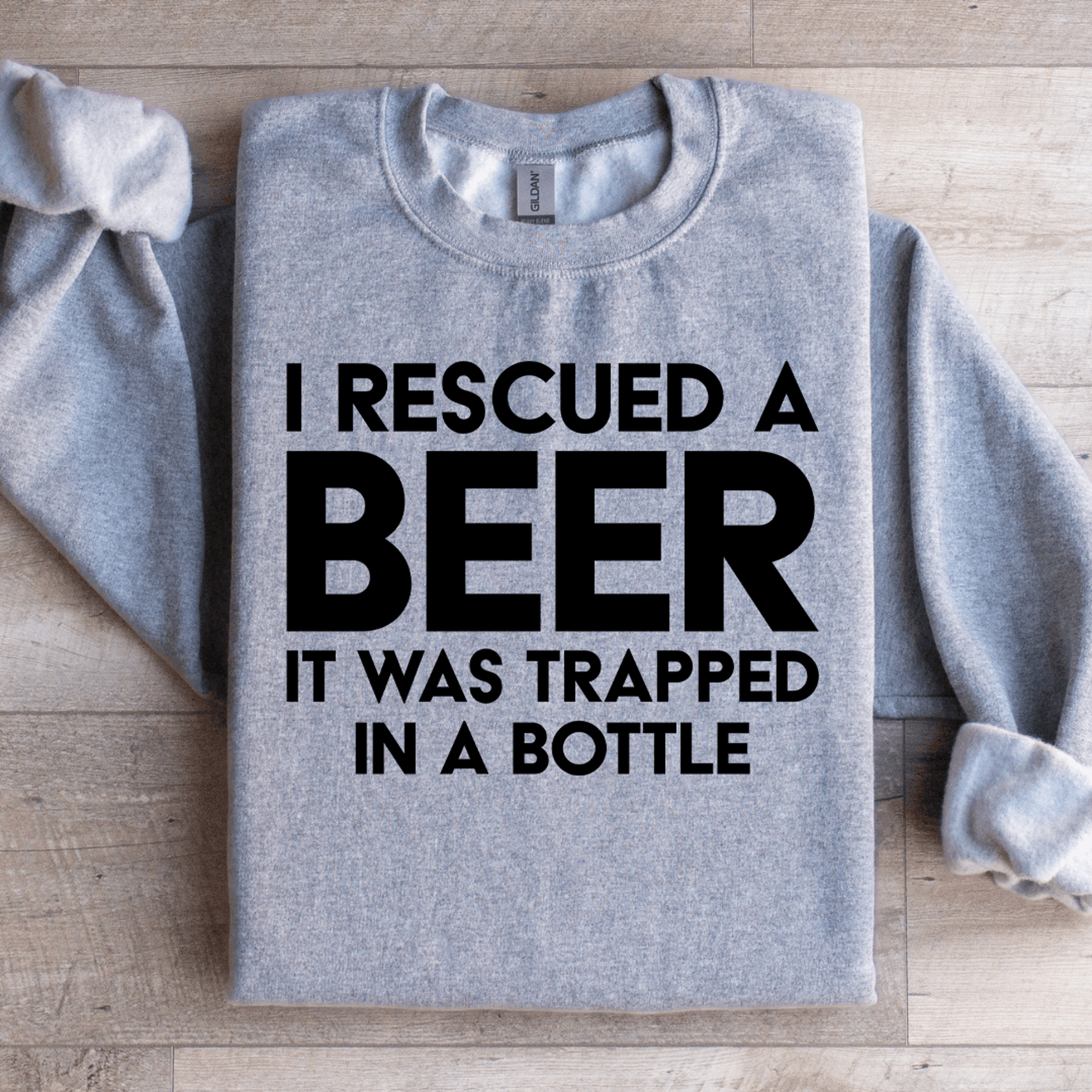 i rescued a beer sweatshirt